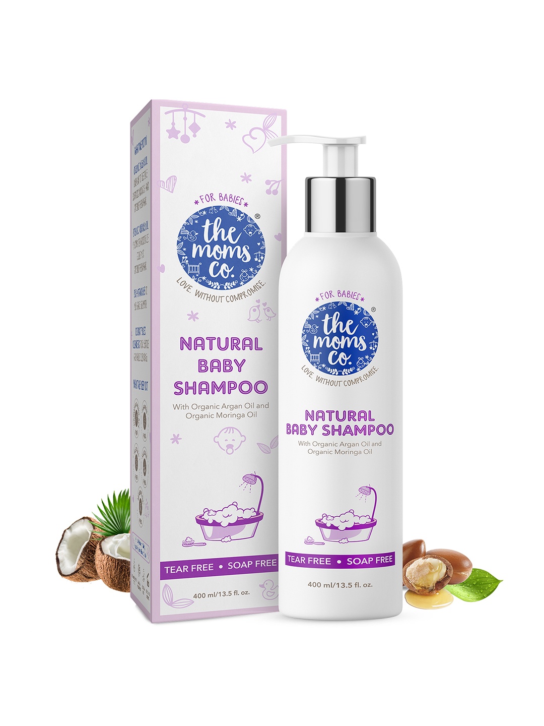 

The Moms Co. Natural Baby Shampoo with Organic Argan & Moringa Oil 400 ml, White