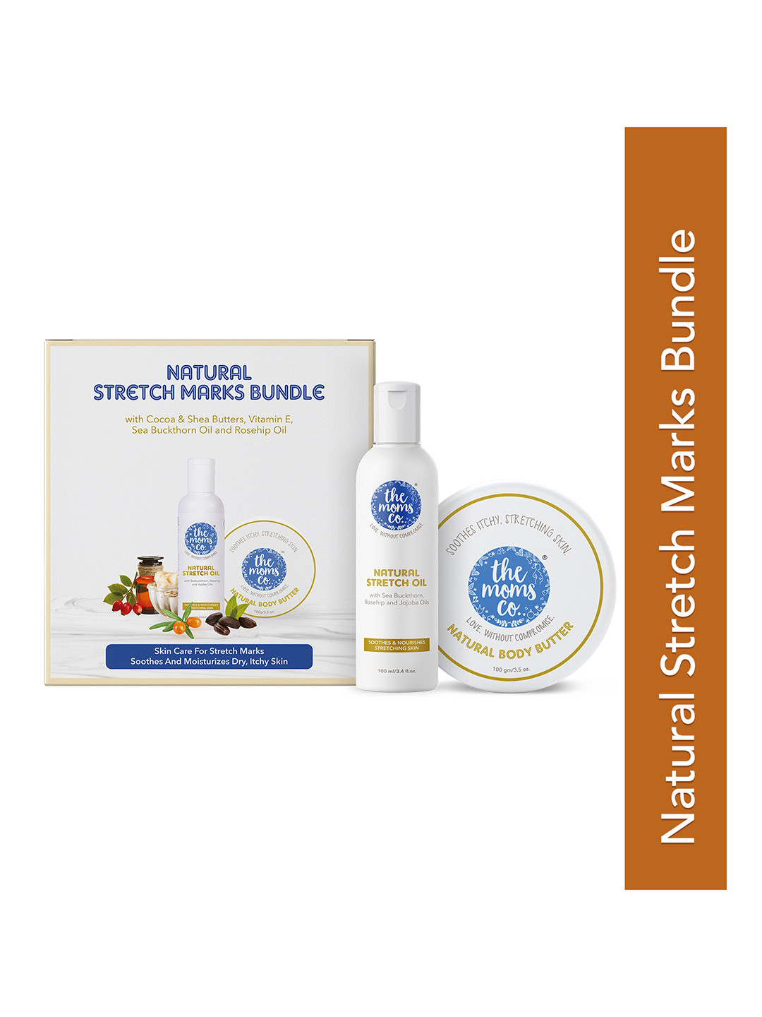 

The Mom's Co. Combo of Natural Stretch Oil & Cocoa Body Butter 100 g, White