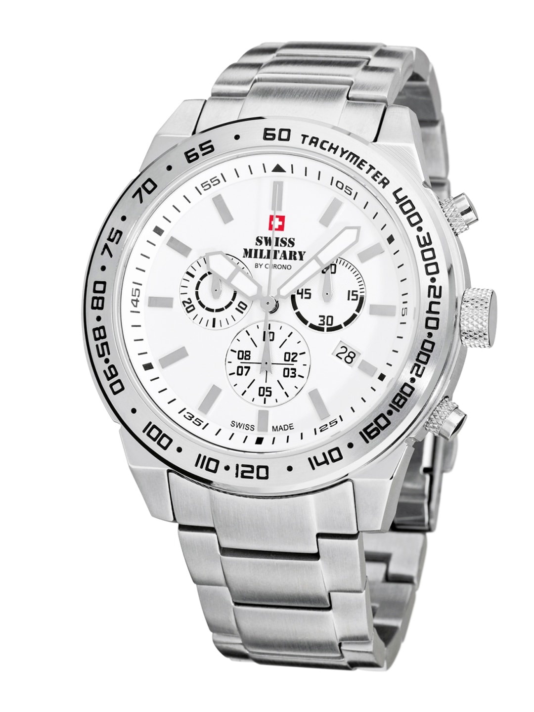 

Swiss Military by Chrono Men White & Silver-Toned Analogue Watch SM34030.01