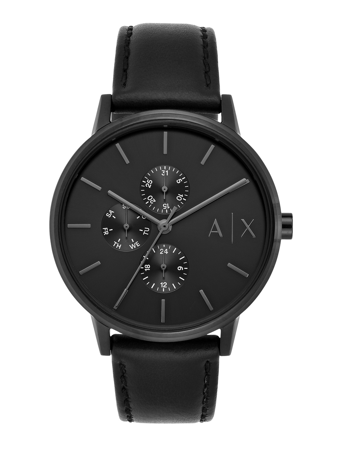 

Armani Exchange Men Black Leather Analogue Watch AX2719