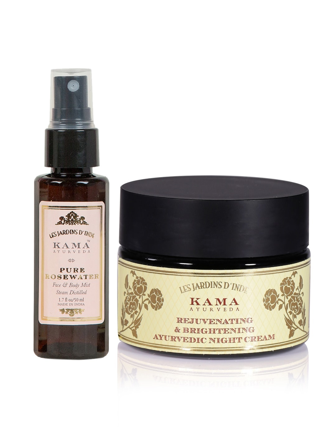 

KAMA AYURVEDA Sustainable Set of Face Mist Night Cream, Yellow