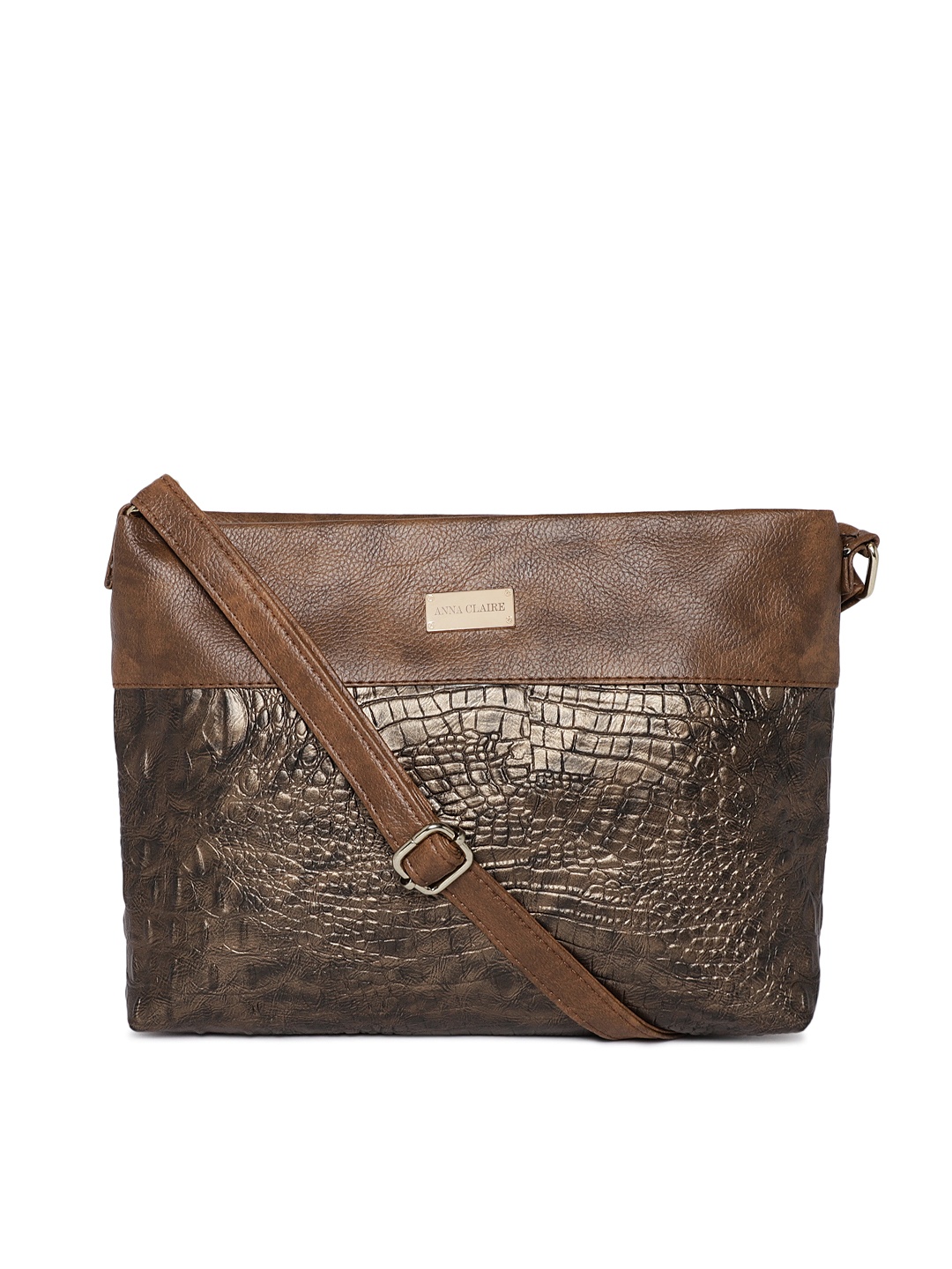 

Anna Claire Brown Animal Skin Textured Leather Sling Bag