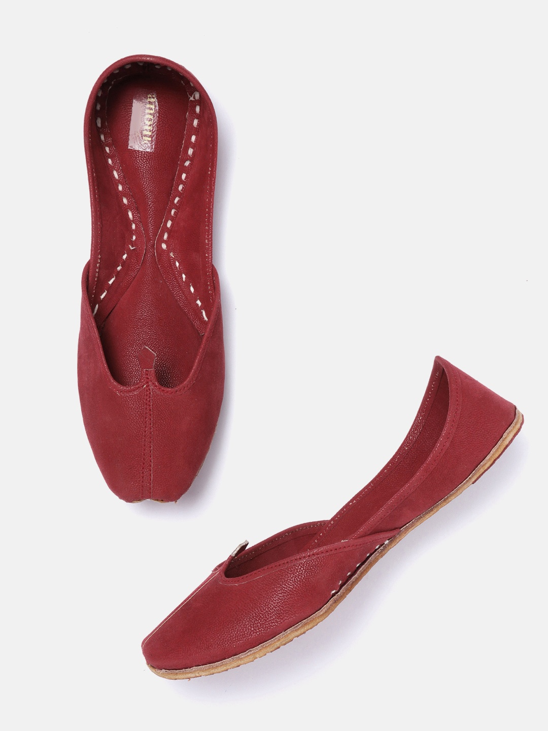 

Anouk Women Maroon Solid Mojaris