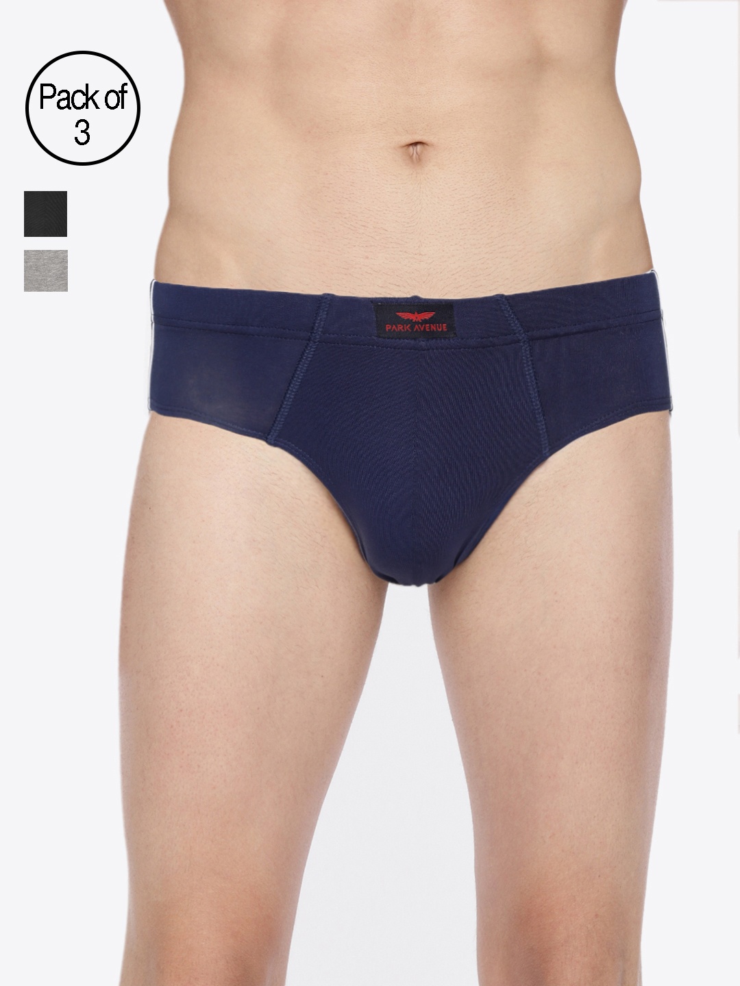 

Park Avenue Men Pack of 3 Solid Briefs PZRR00124-X1, Navy blue