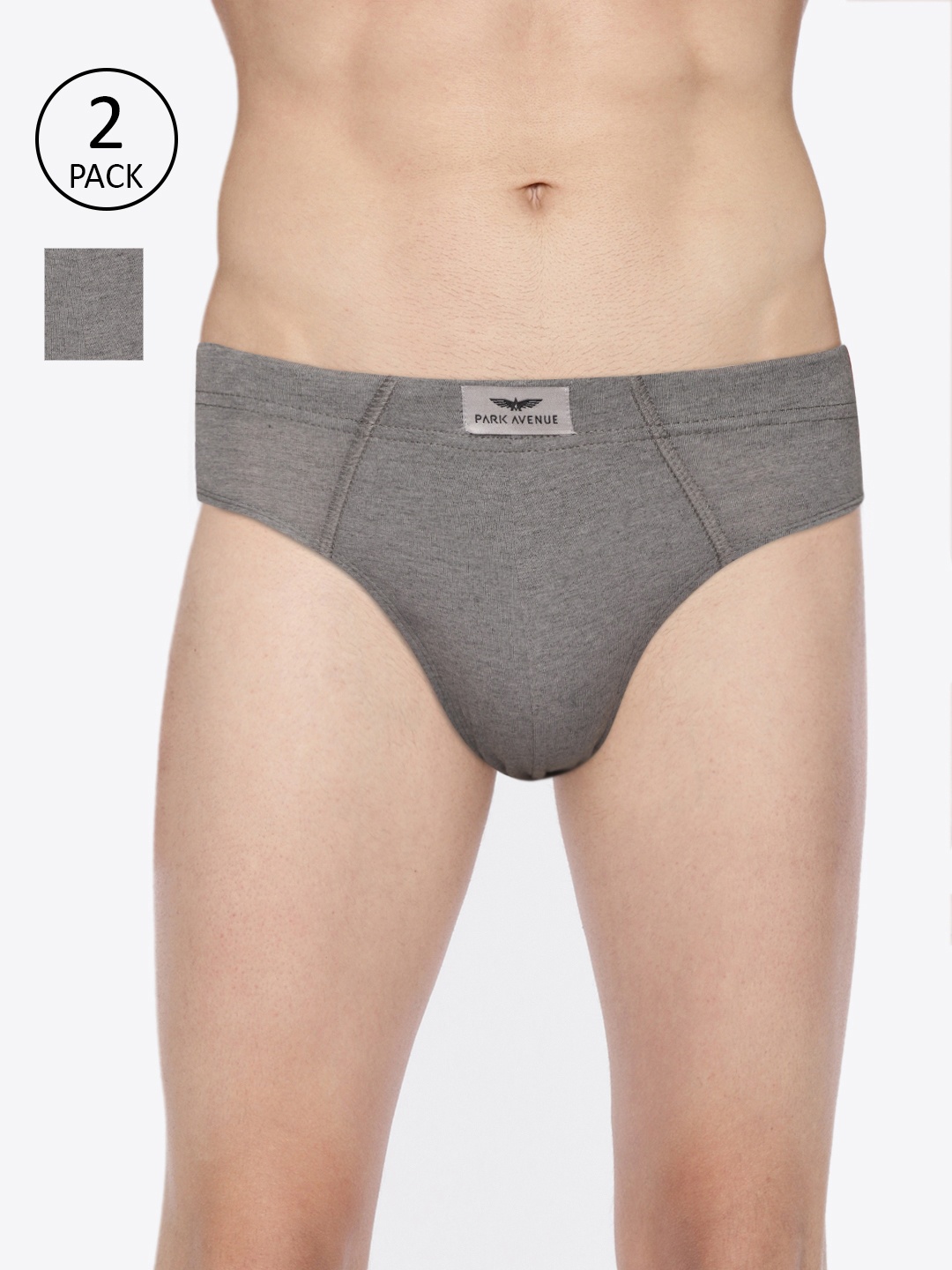 

Park Avenue Men Pack of 2 Grey Solid Briefs PZRR00114-G8
