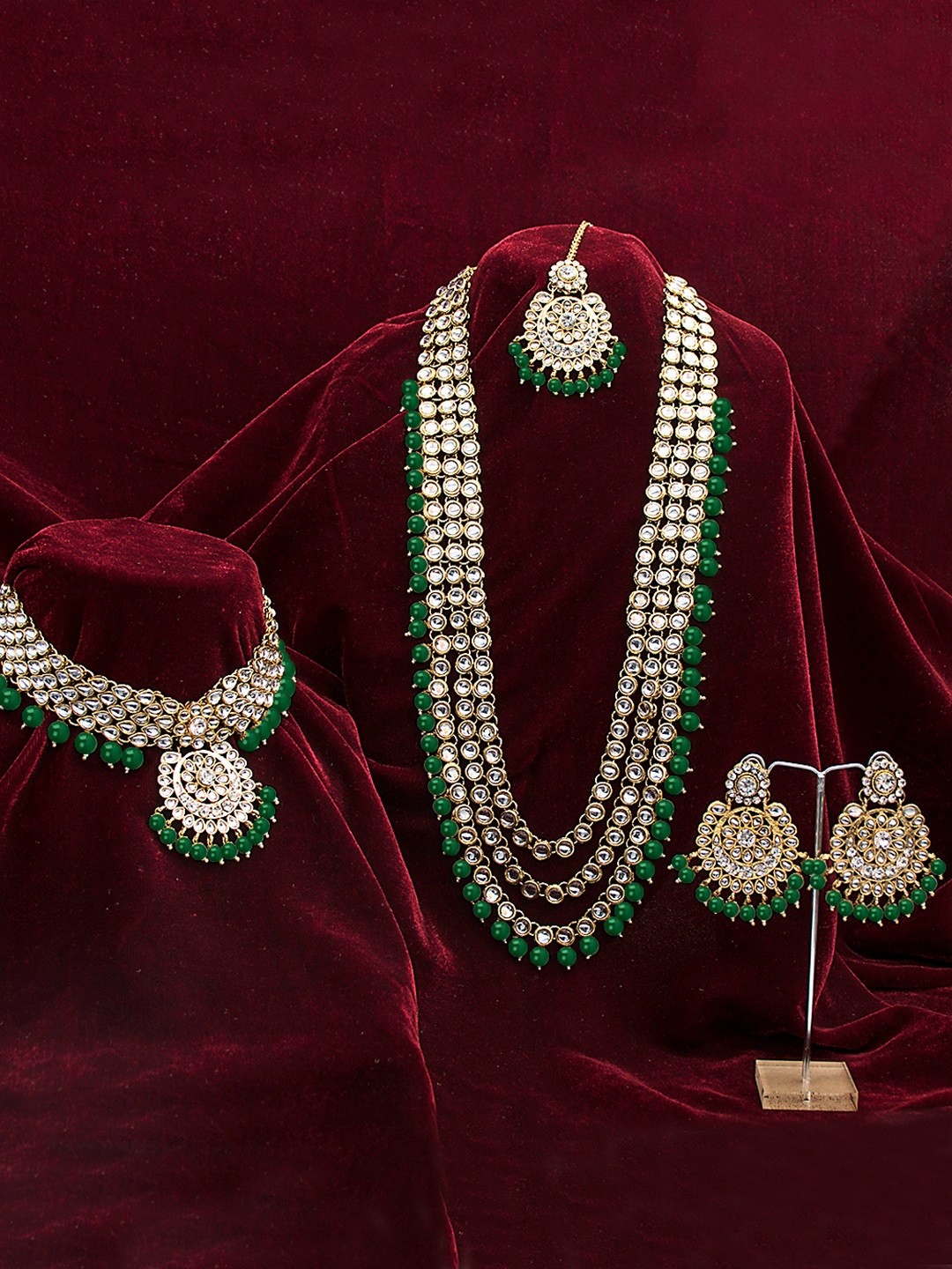 

Peora 18K Gold-Plated Kundan Embellished Jewellery Set, Multi