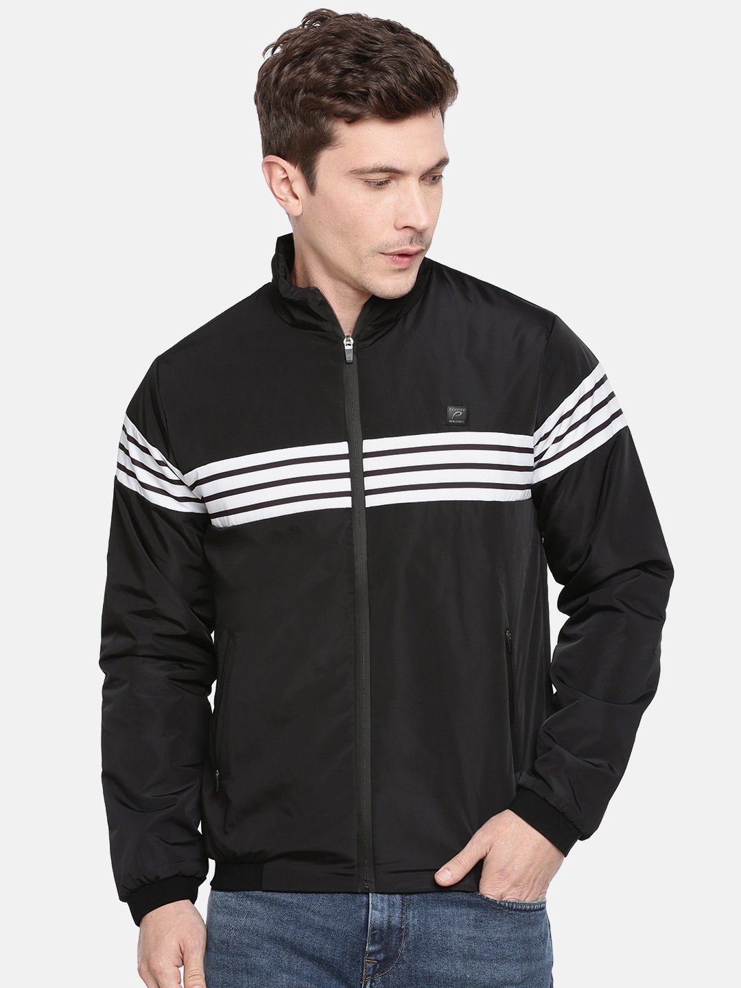 

Proline Active Men Black & White Striped Bomber