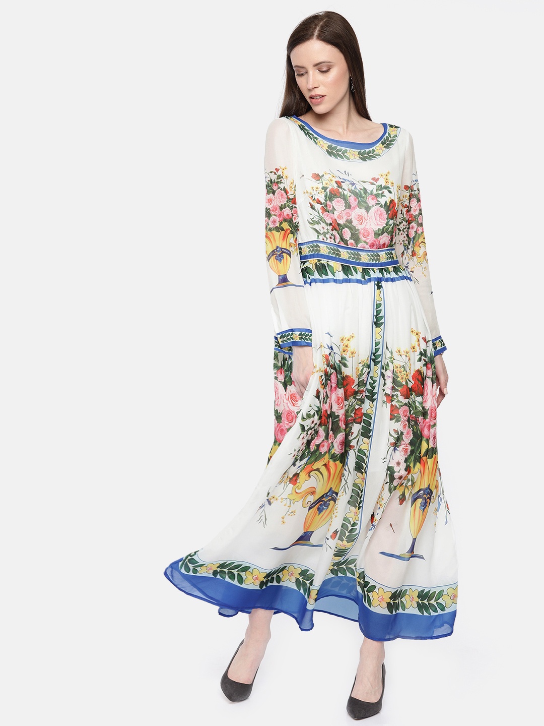 

JC Collection Women Multicoloured Floral Printed Maxi Dress, Multi