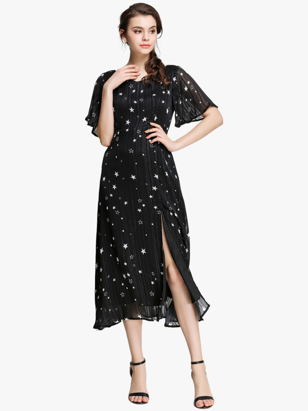 

JC Collection Women Black & White Printed A-Line Dress