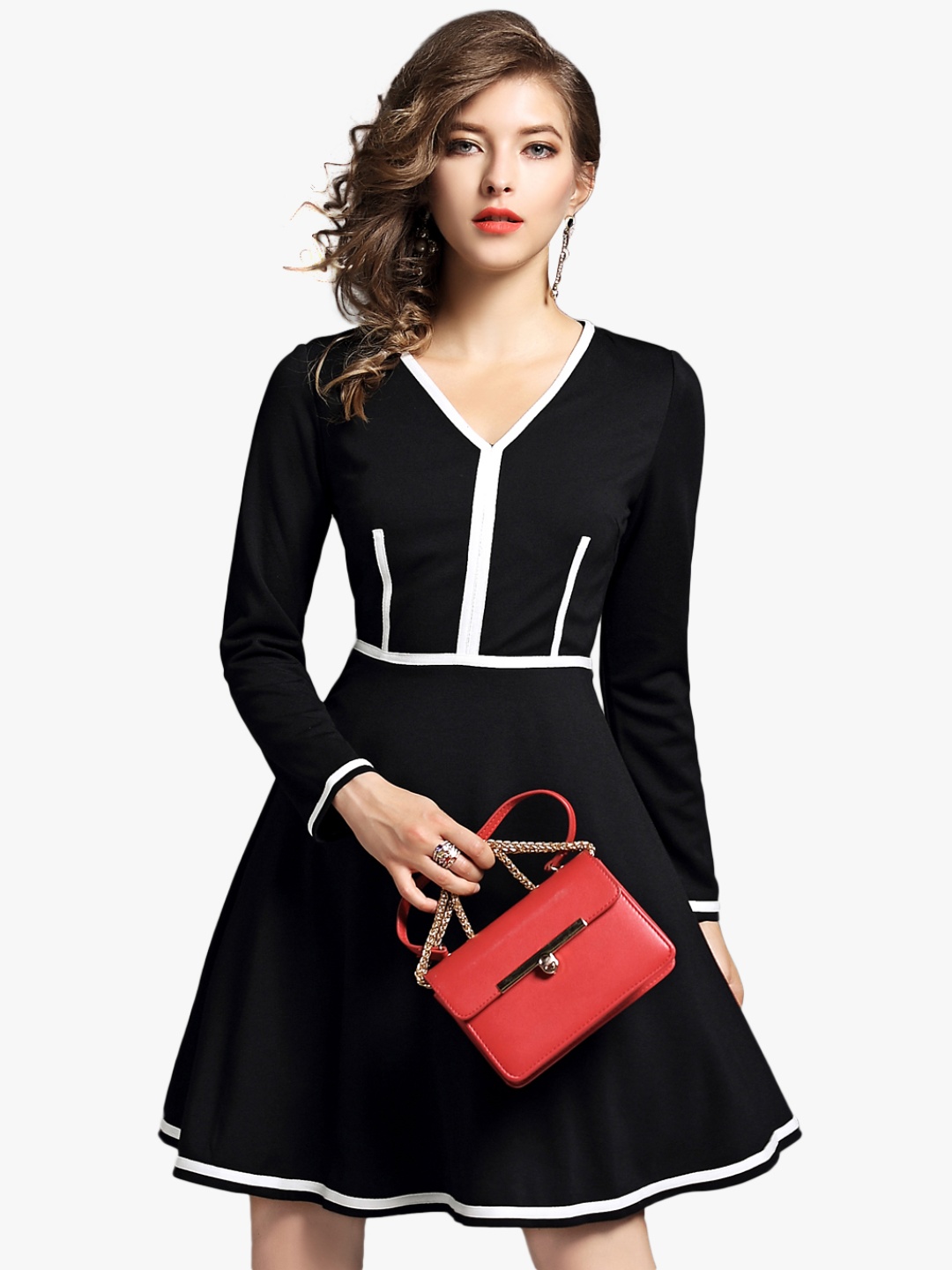 

JC Collection Fit & Flare Mini Dress, Black
