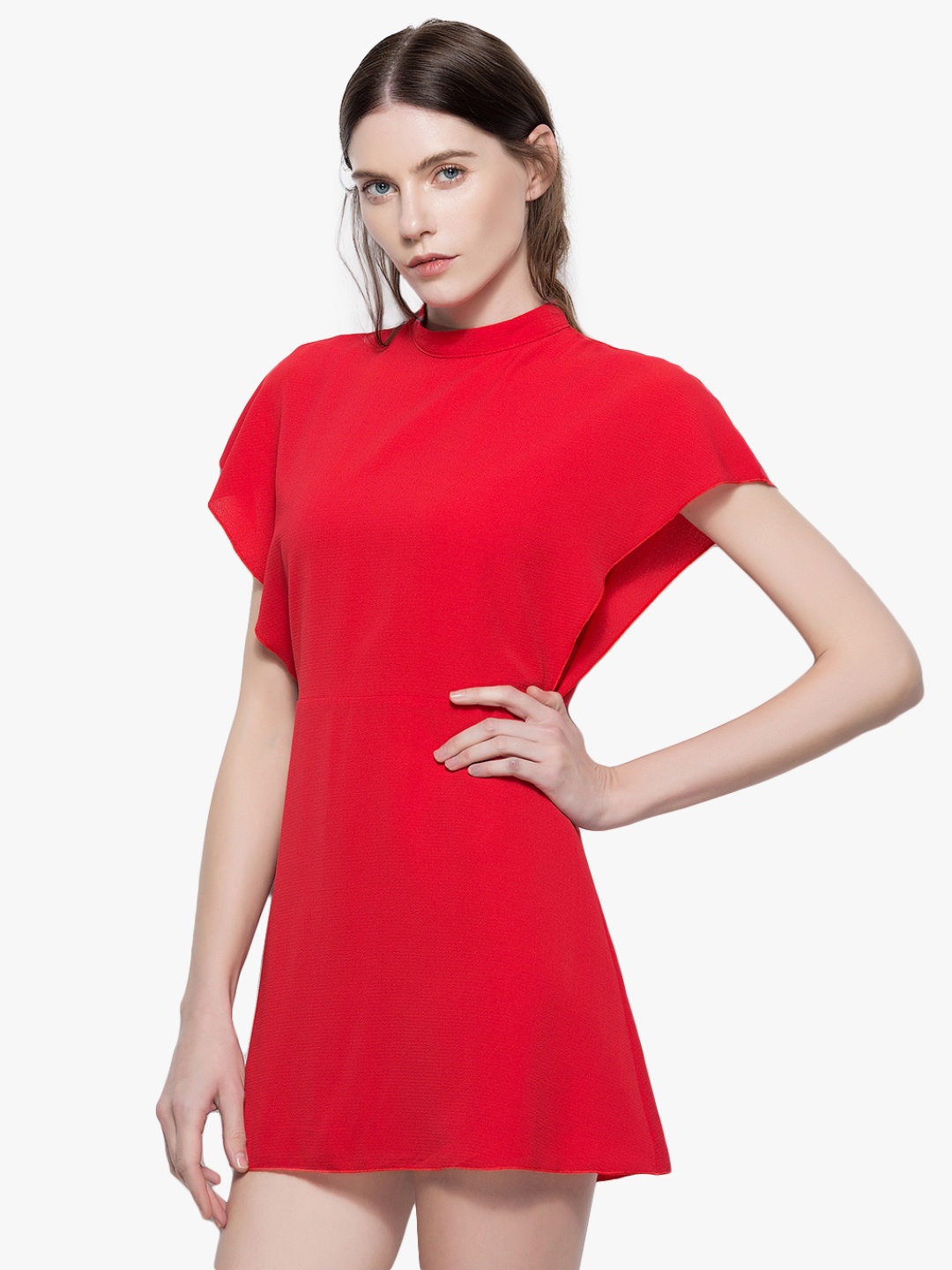 

JC Collection Women Red Solid Mini A-Line Dress