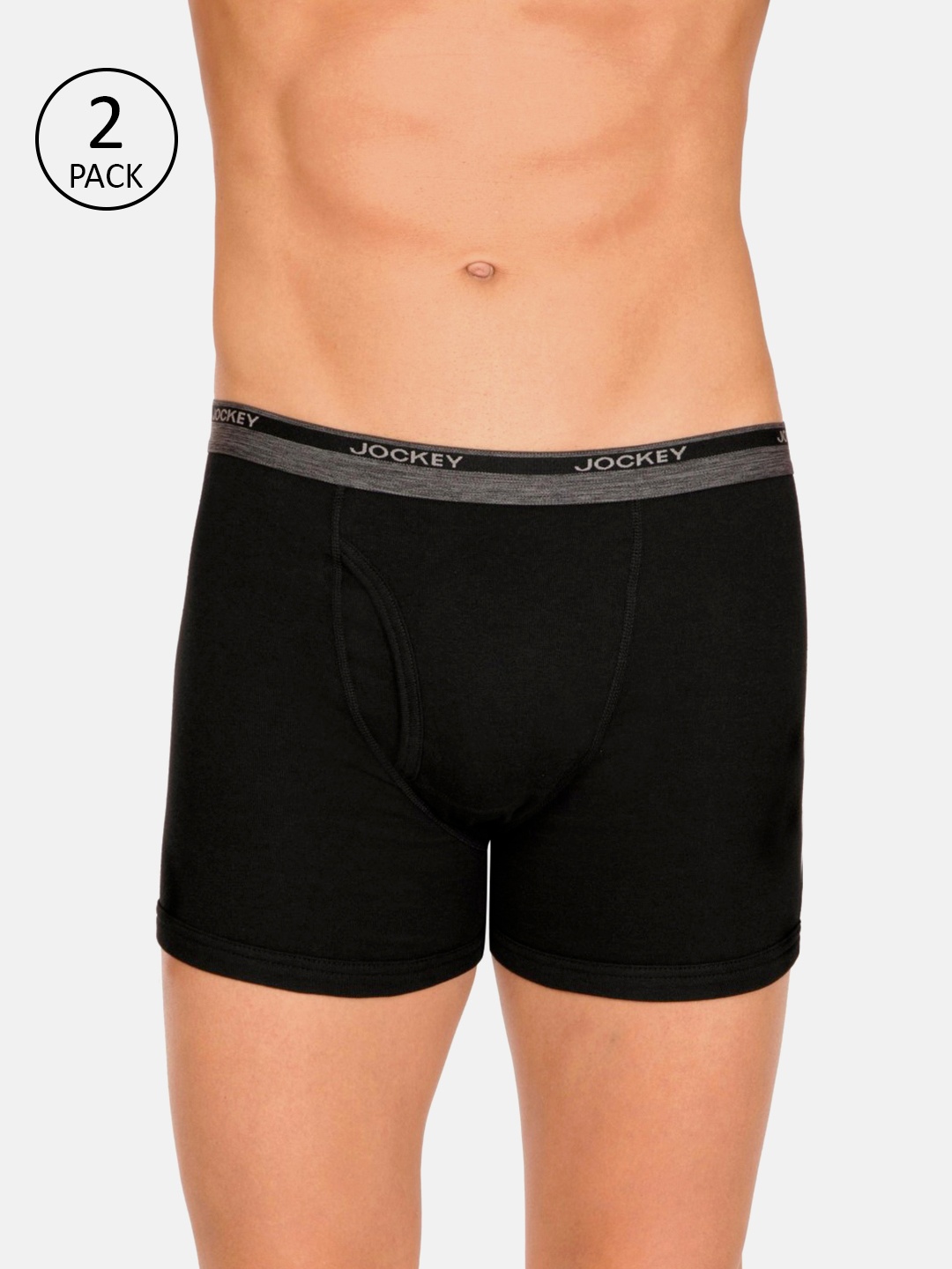 

Pack Of 2 Super Combed Cotton Rib Boxer Brief with Ultrasoft and Durable Waistband-8009, Black