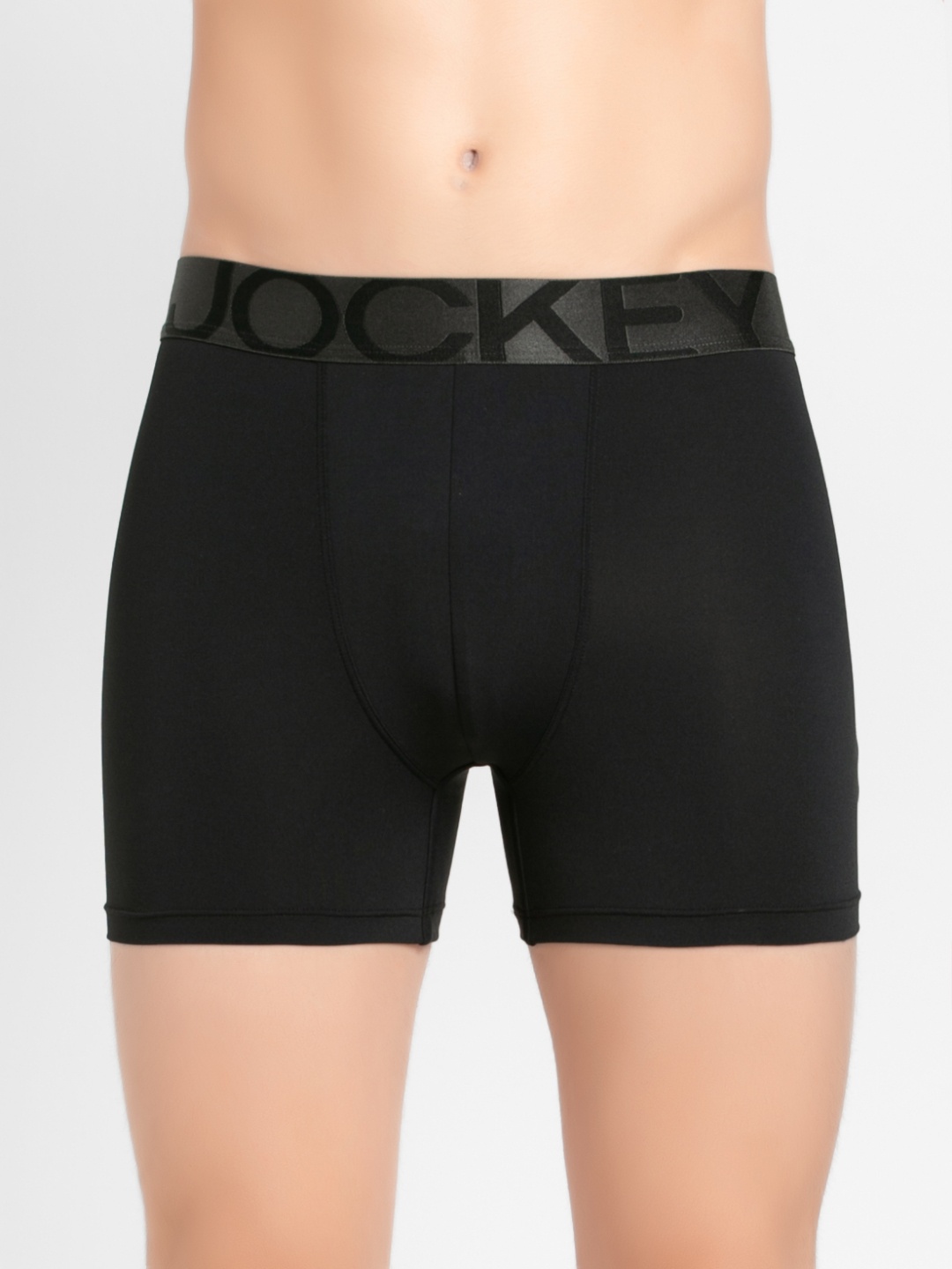 

Jockey International Collection Men Black Solid Trunks IC28