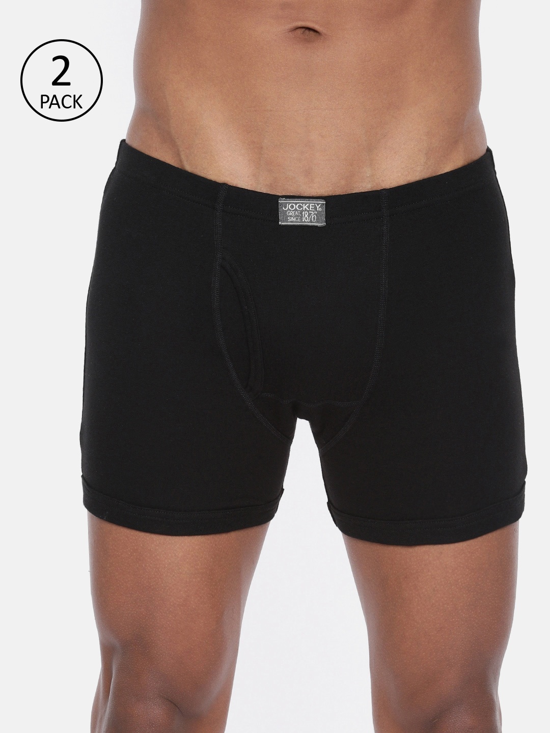 

Jockey Men Pack of 2 Solid Black Trunks 8008-0205