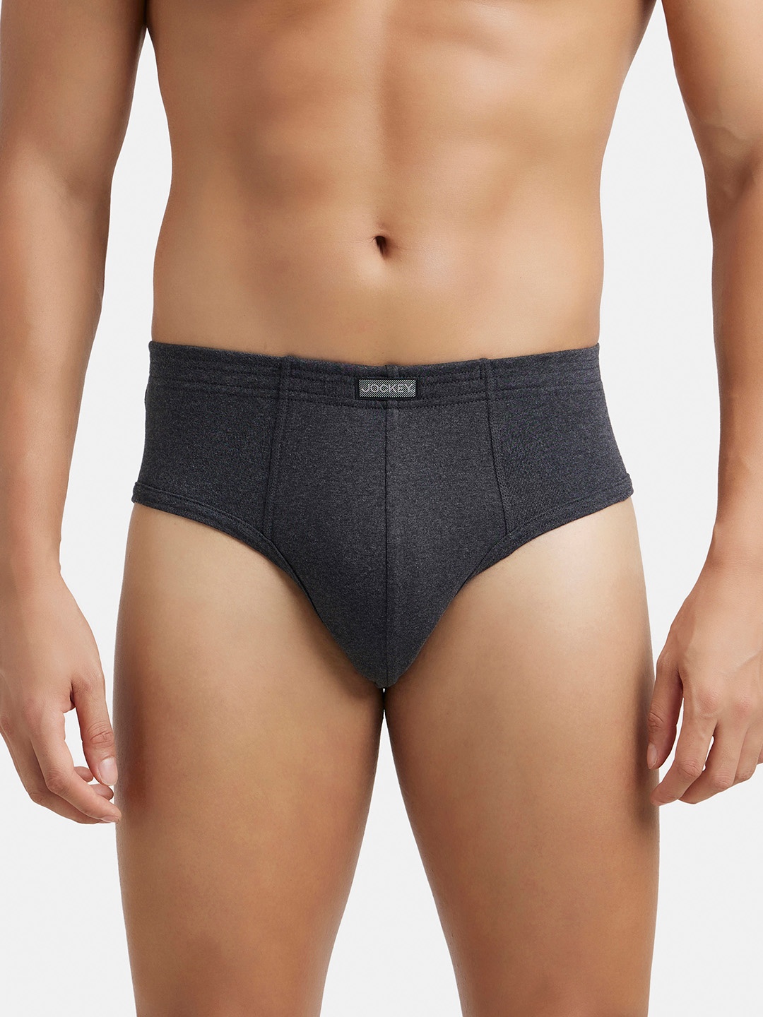 

Jockey Combed Cotton Rib Brief with StayFresh Treatment-1009, Charcoal