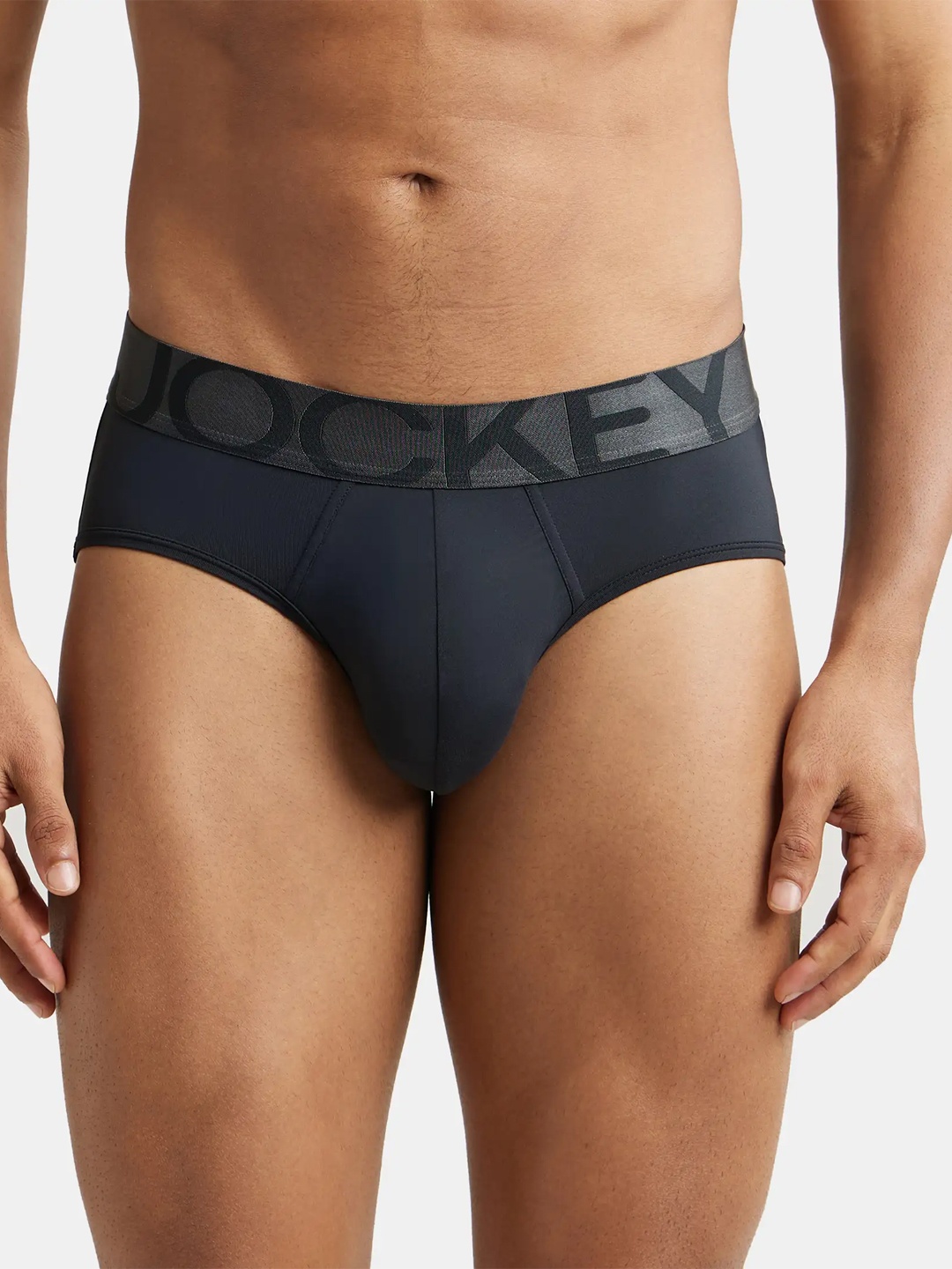

Jockey Tactel Microfiber Stretch Solid Brief with Moisture Move Treatment-IC27, Black