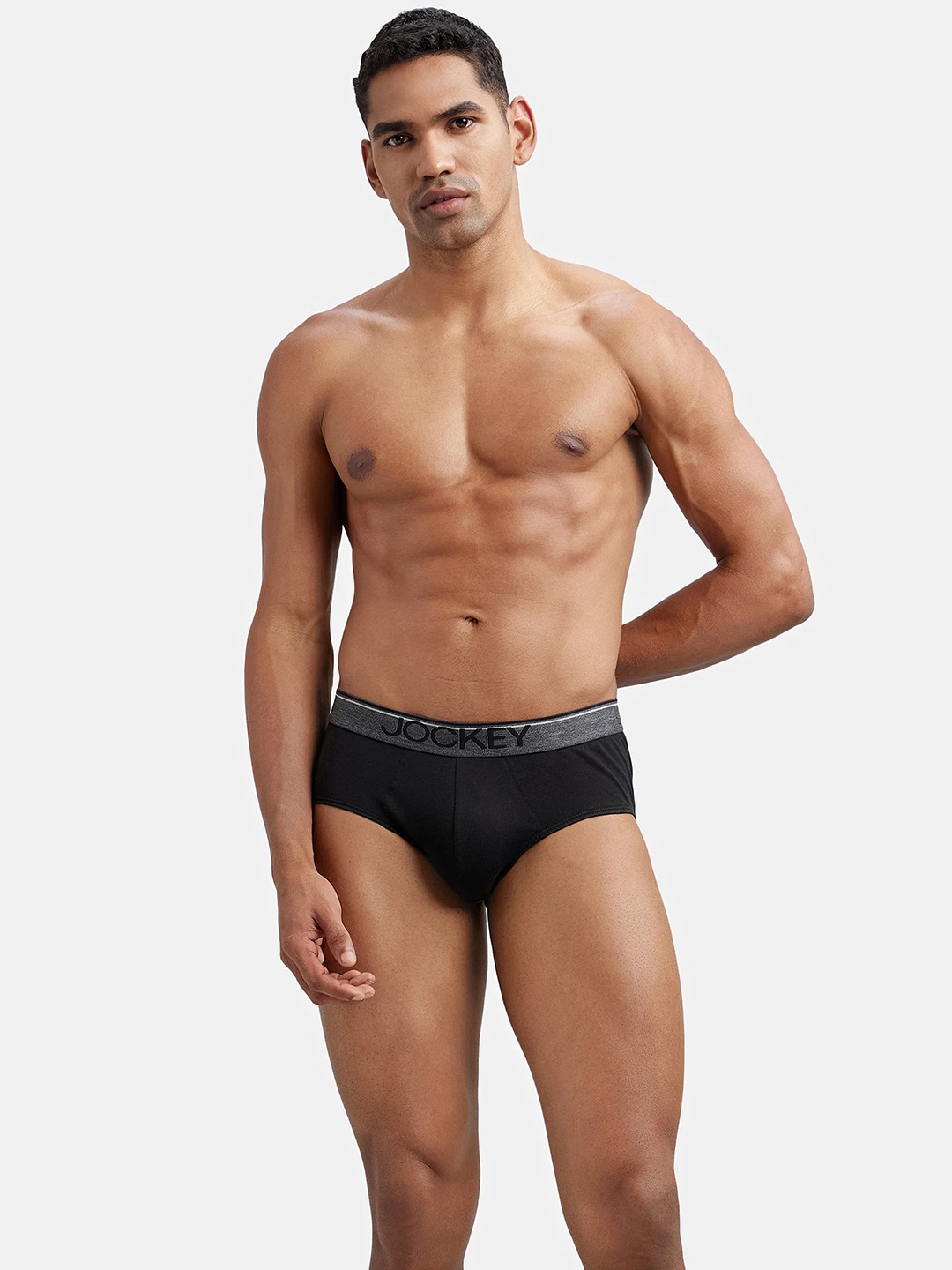 

Jockey Combed Cotton Brief with Ultrasoft Waistband-8037, Black