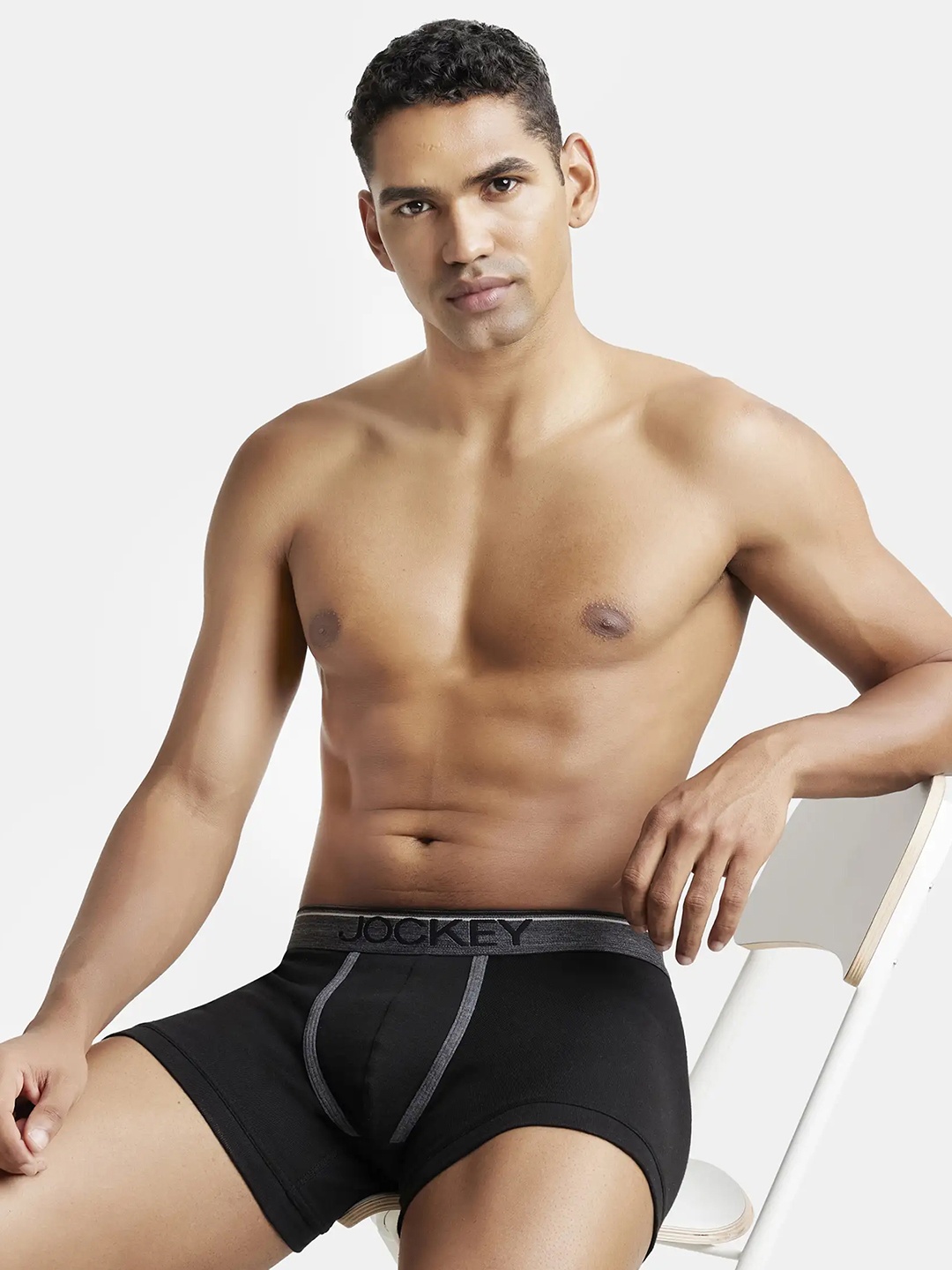 

Jockey Combed Cotton Rib Trunk with Ultrasoft Waistband-8015, Black