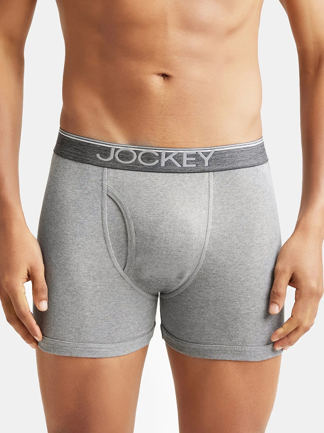 

Jockey Men Grey Melange Solid Trunks 8009-0105