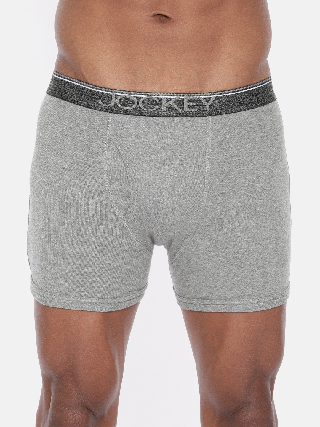 

Jockey Combed Cotton Rib Boxer Brief with Ultrasoft and Durable Waistband-8009, Grey melange