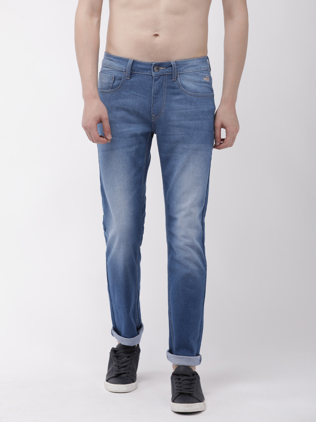 

Flying Machine Men Blue Michael Slim Tapered Fit Mid-Rise Clean Look Stretchable Jeans