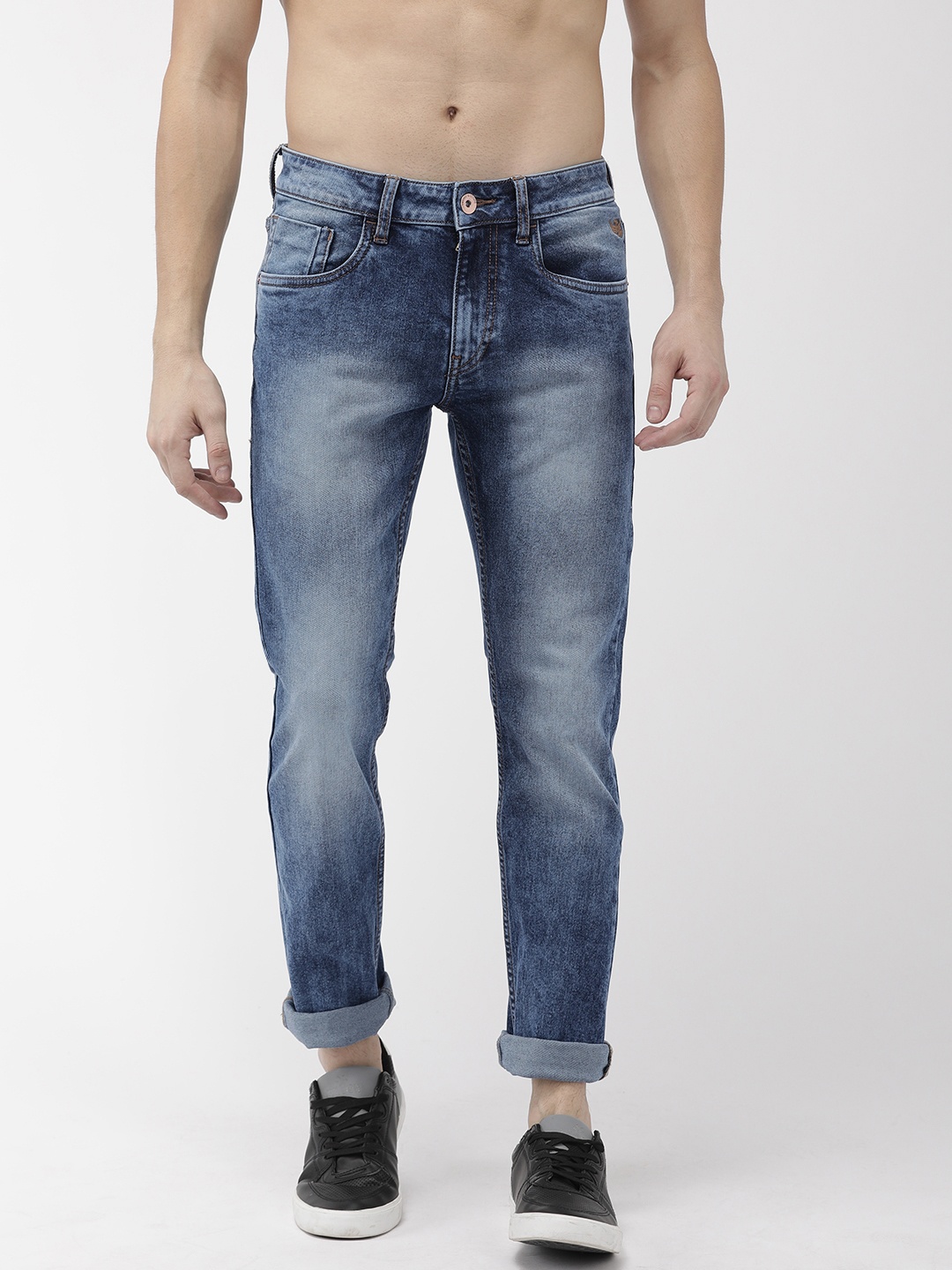 

Flying Machine Men Blue Micheal Slim Tapered Fit Mid-Rise Clean Look Stretchable Jeans