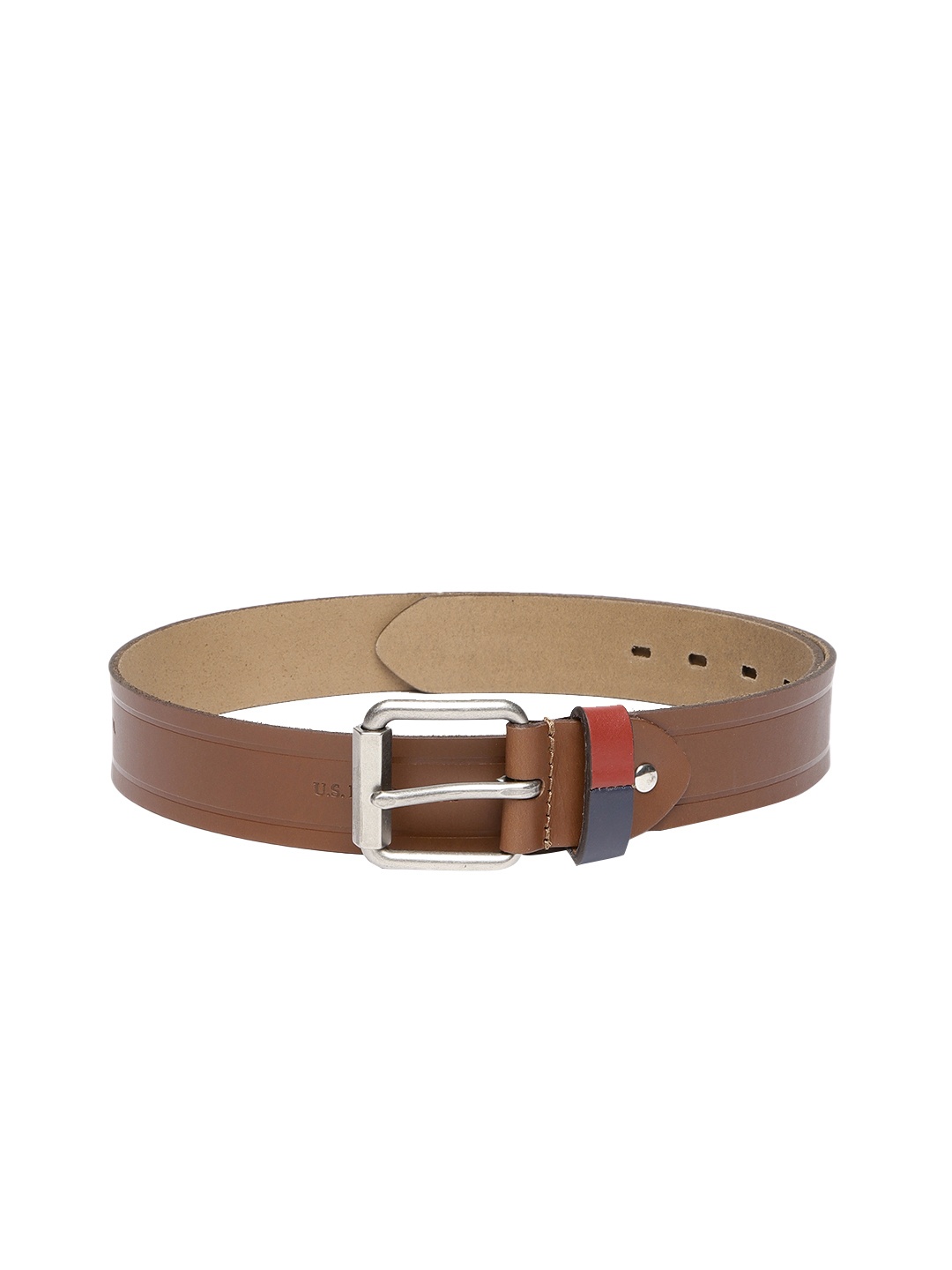 

U.S. Polo Assn. Men Tan Brown Solid Leather Belt