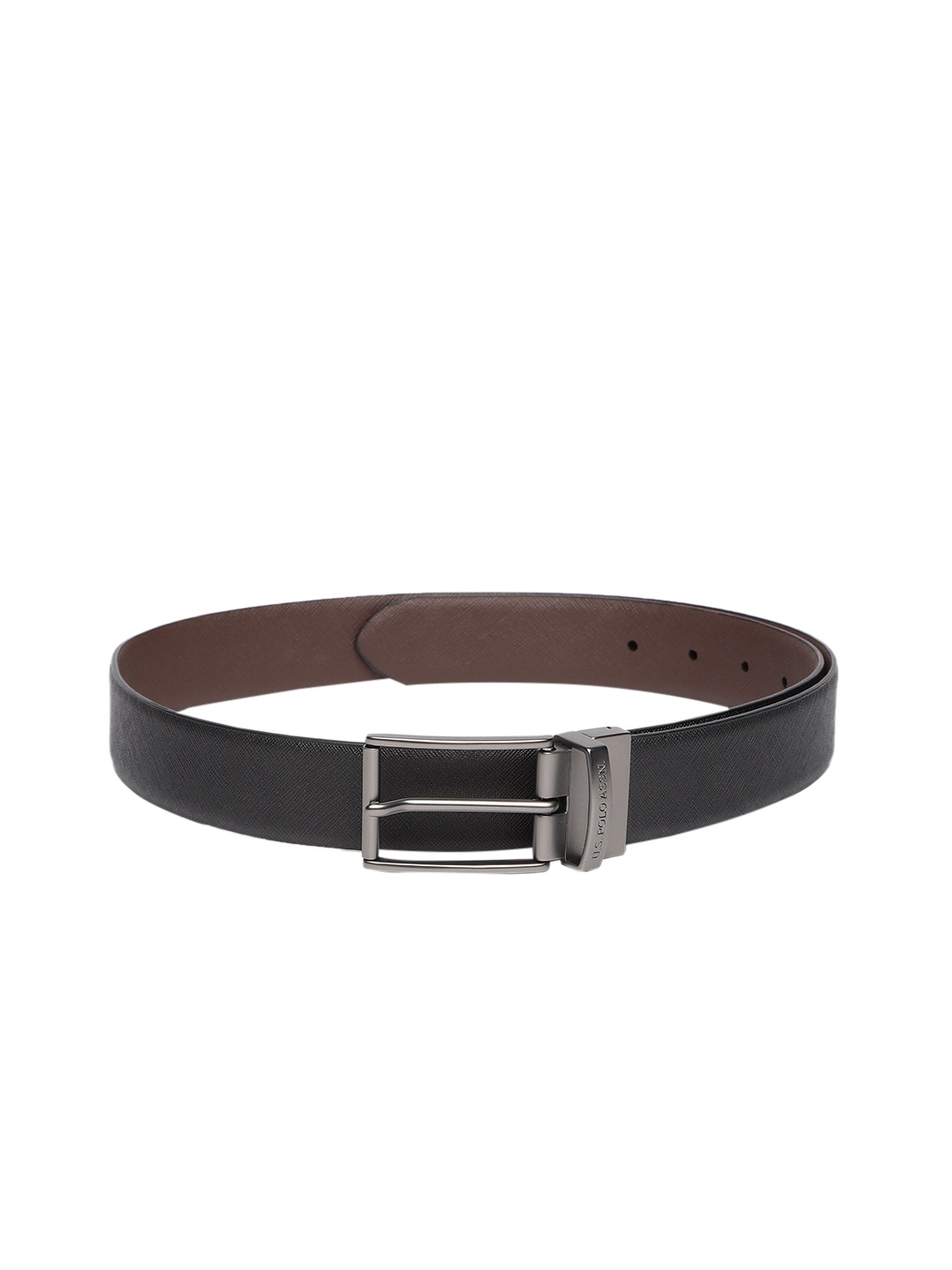 

U.S. Polo Assn. Men Brown & Black Textured Reversible Leather Belt