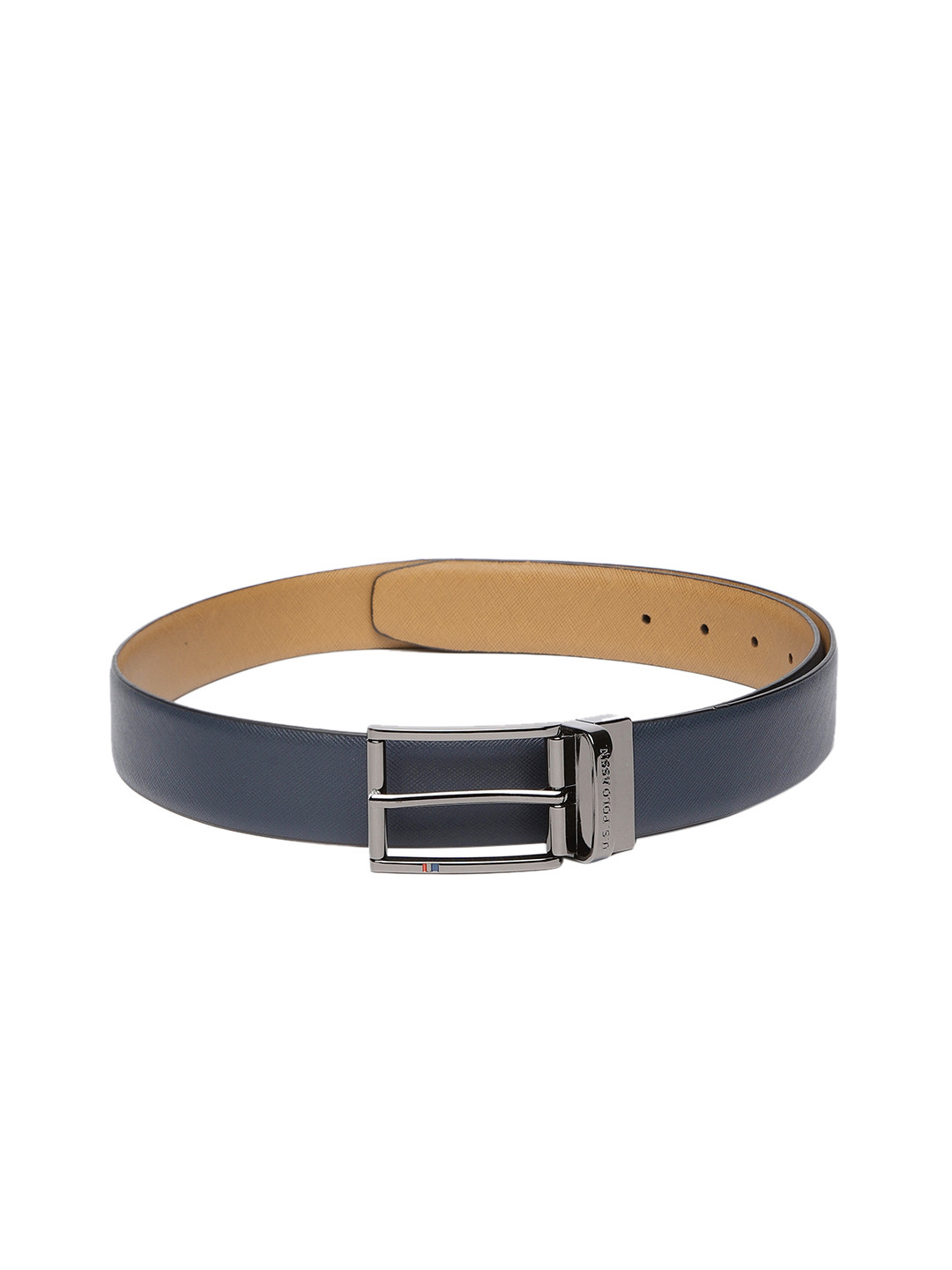 

U.S. Polo Assn. Men Tan Brown Textured Reversible Leather Belt