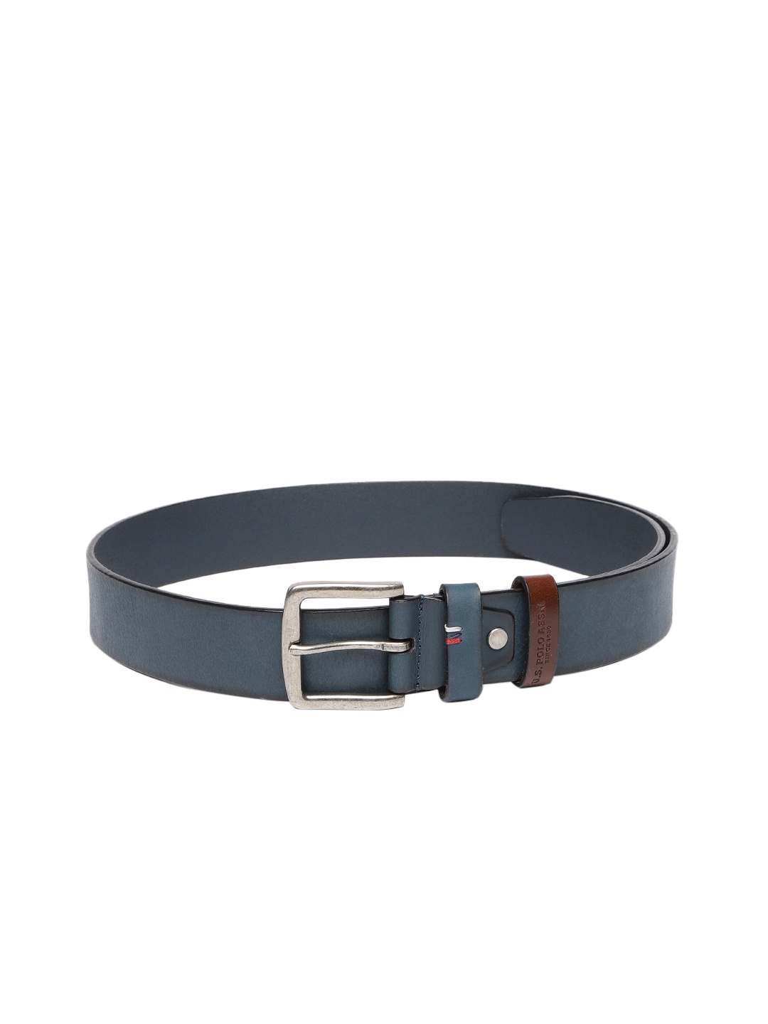 

U.S. Polo Assn. Men Navy Blue Solid Leather Belt