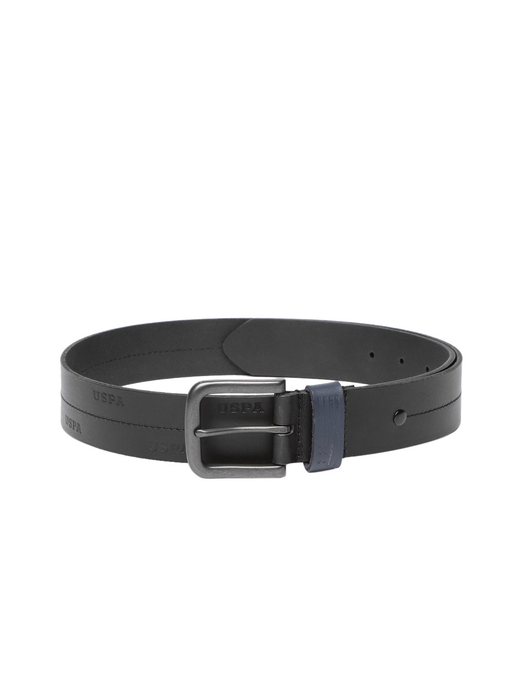 

U.S. Polo Assn. Men Black Solid Leather Belt