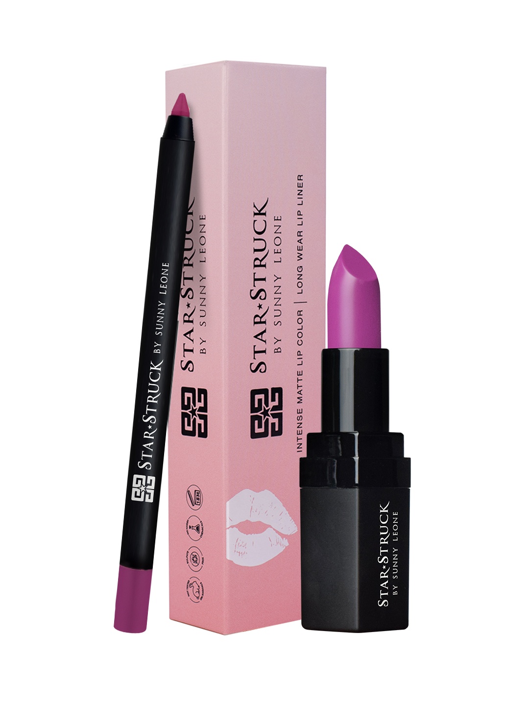 

STARSTRUCK BY SUNNY LEONE Women Purple Taffy 2 Piece Matte Lip Kit Lipstick + Lip Liner