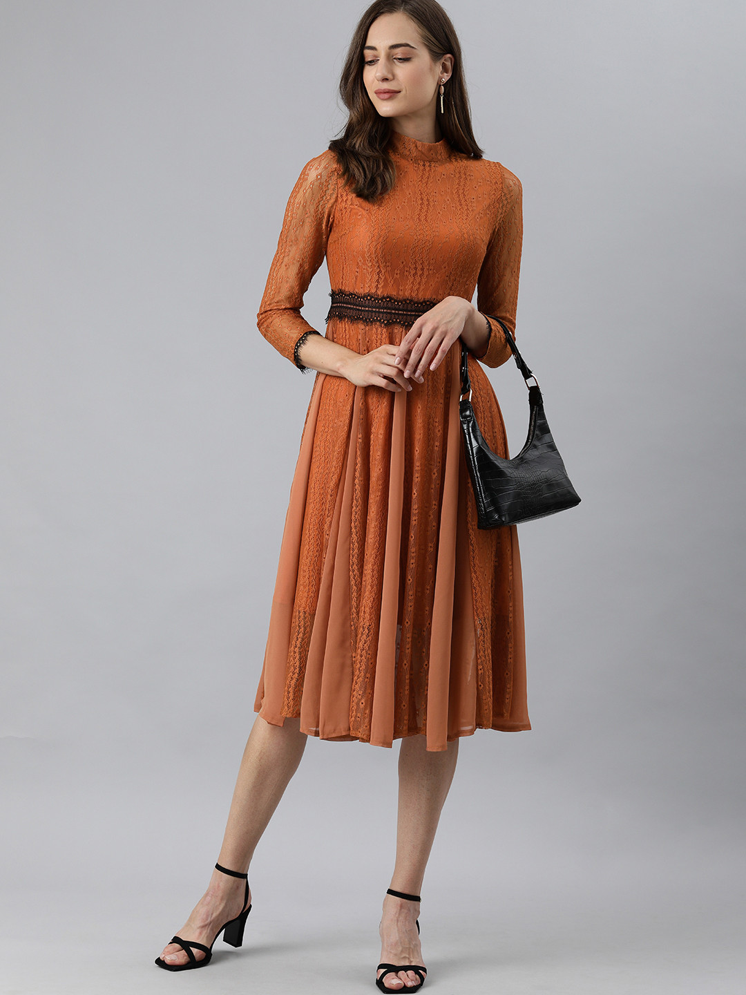 

JC Collection Peach A-Line Dress