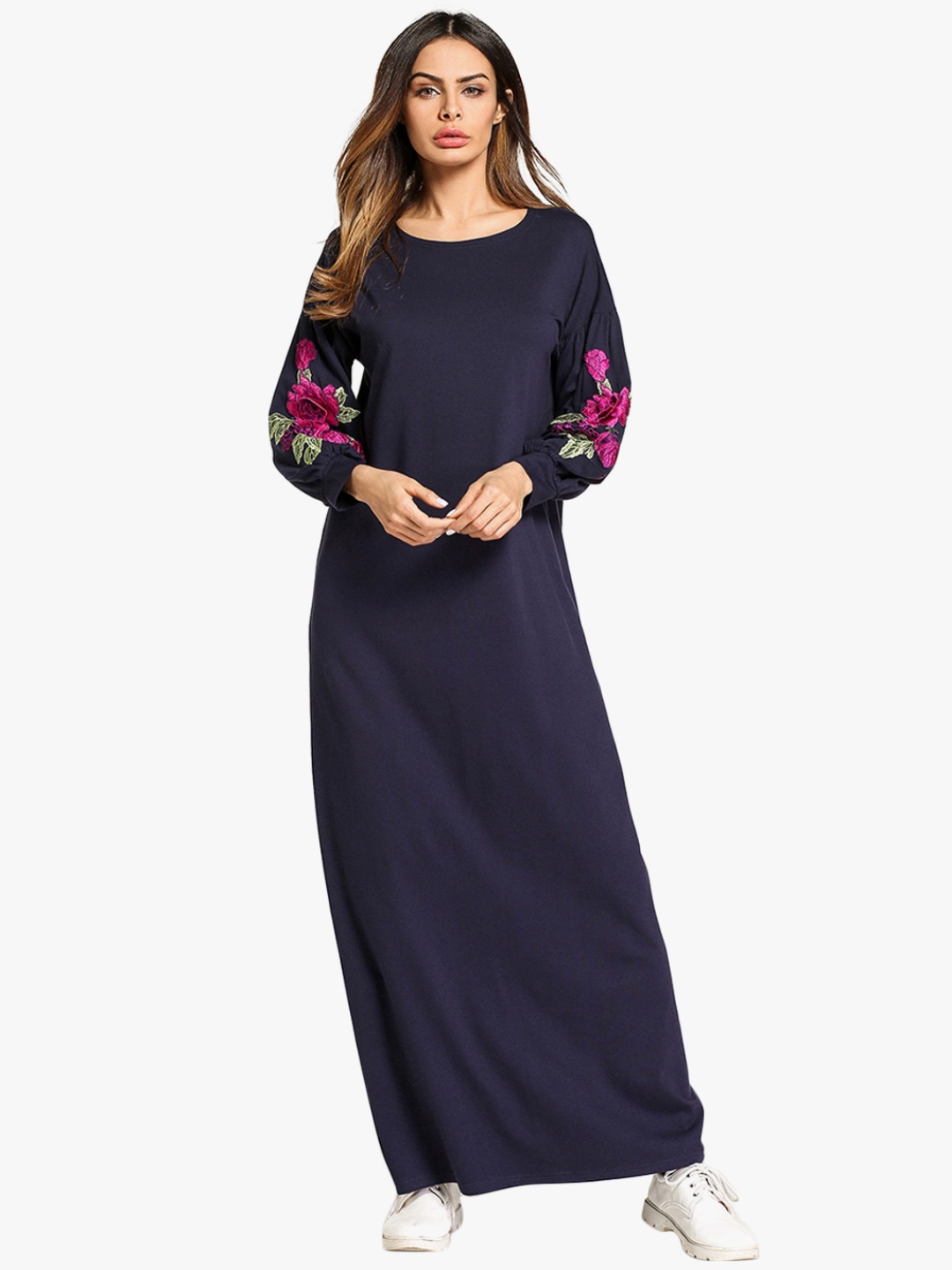 

JC Collection Women Navy Blue Solid Maxi Dress