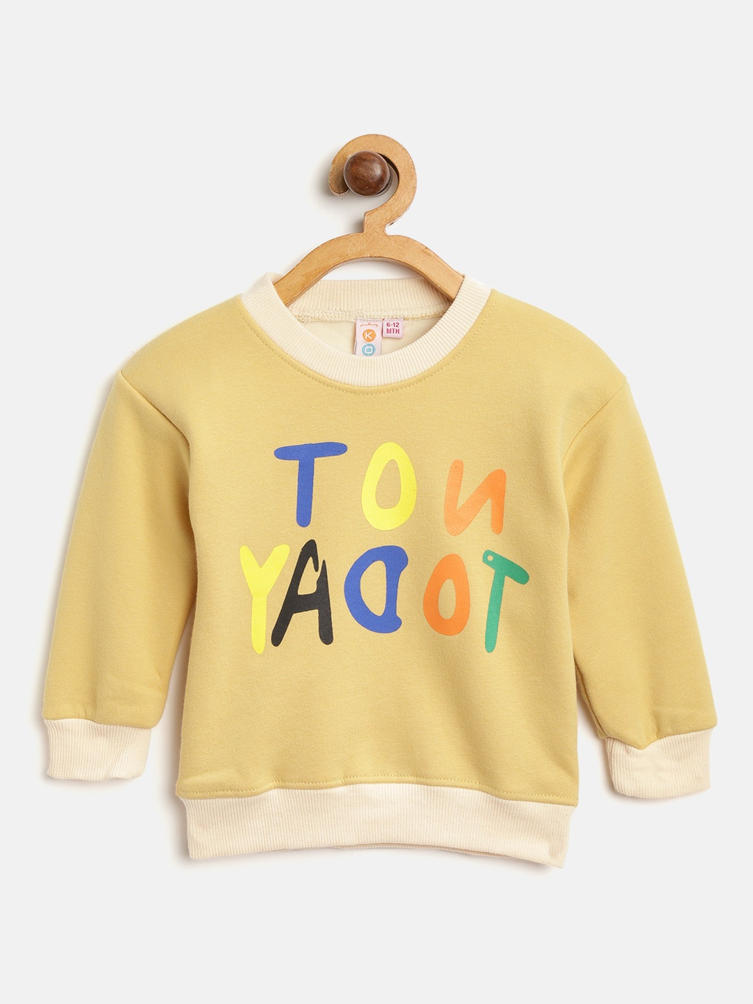 

Kids On Board Kids Mustard Yellow Printed Fleece Sweatshirt