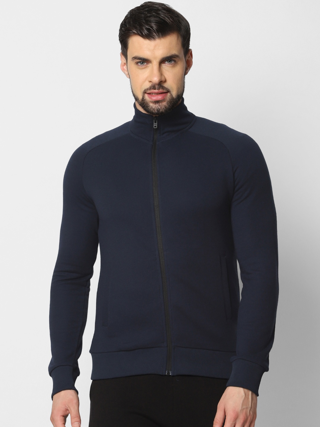 

Jack & Jones Men Navy Blue Solid Sweatshirt