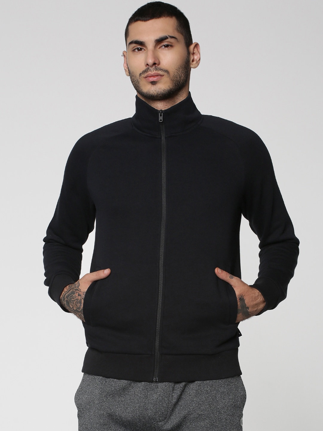 

Jack & Jones Men Black Solid Sweatshirt