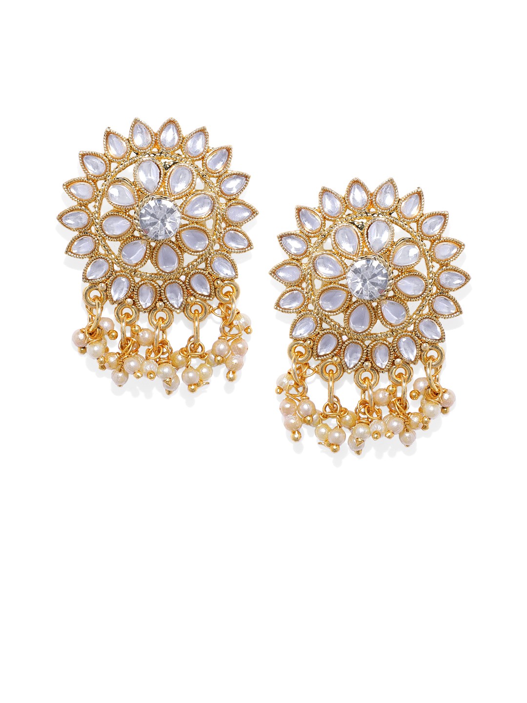 

Kord Store Gold-Toned & Off-White Floral Studs