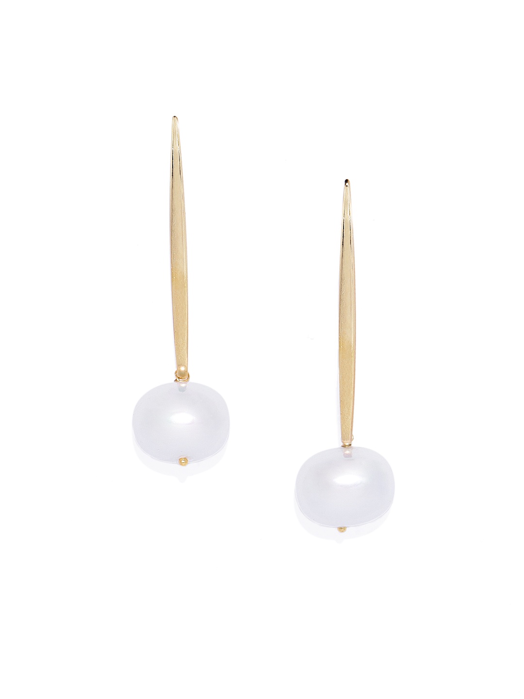 

Kord Store White & Gold-Toned Contemporary Drop Earrings