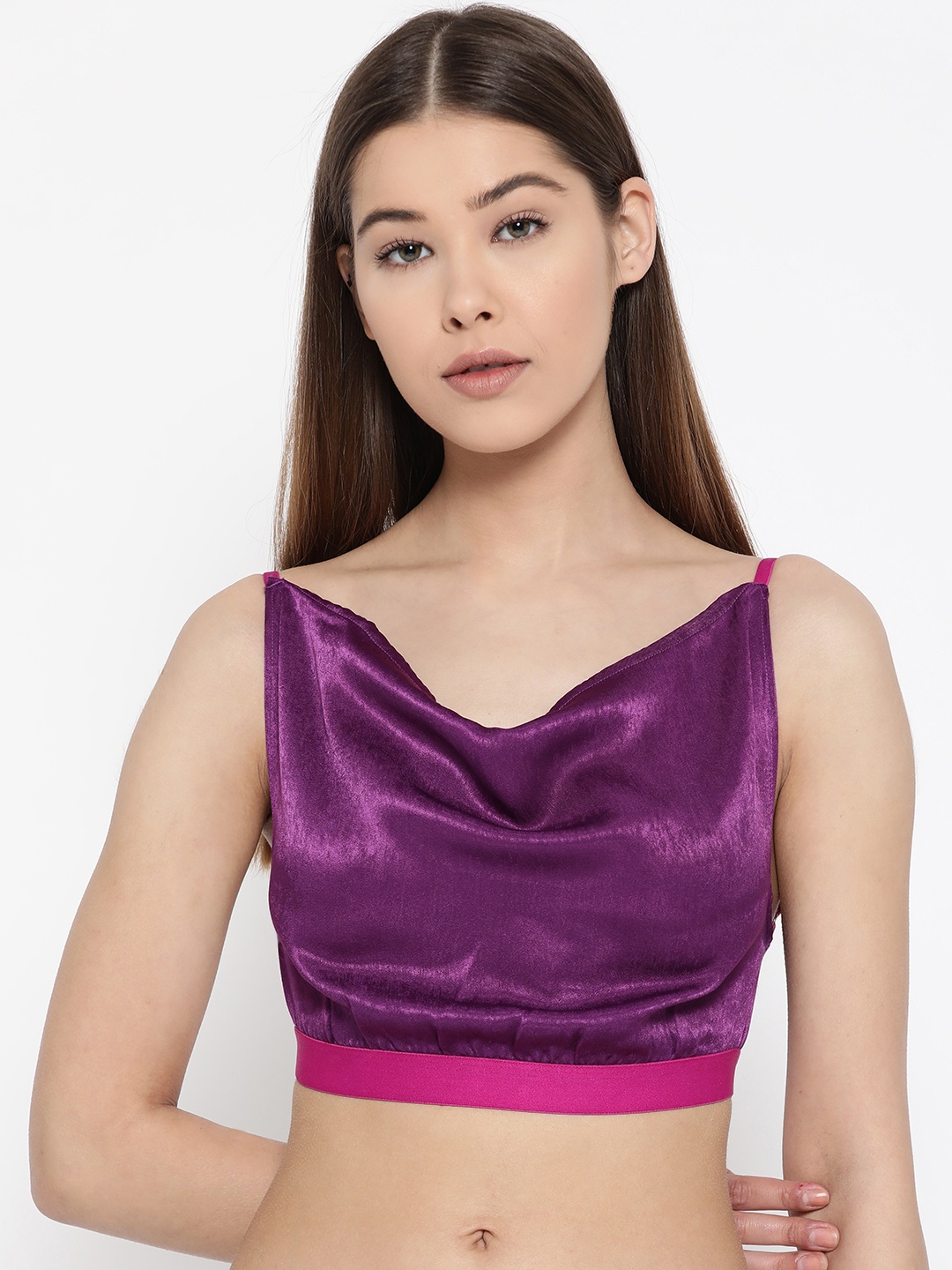 

EROTISSCH Women Purple Solid Bralette Top