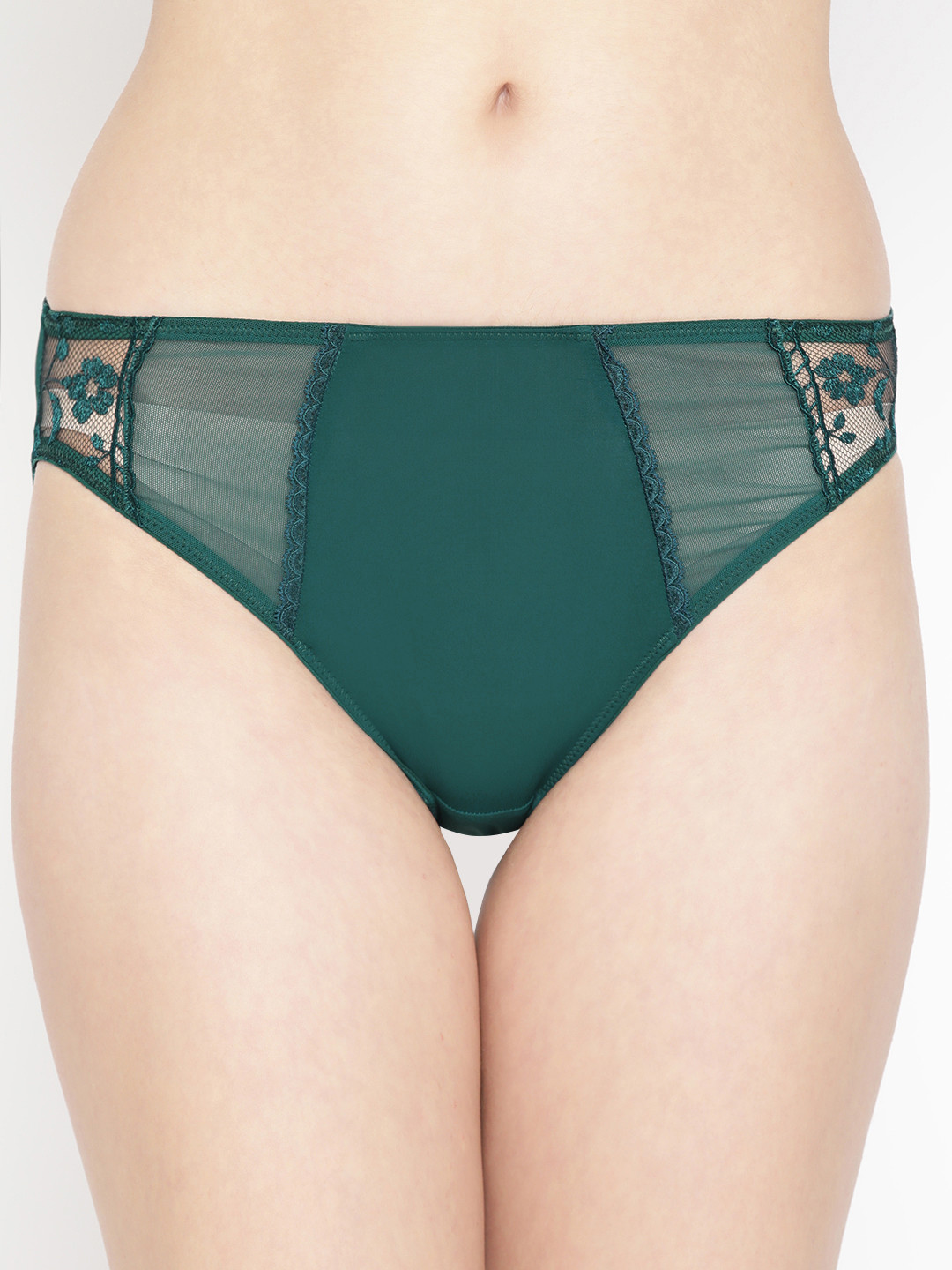 

EROTISSCH Women Green Semi Sheer Solid Basic Briefs AIP-13B