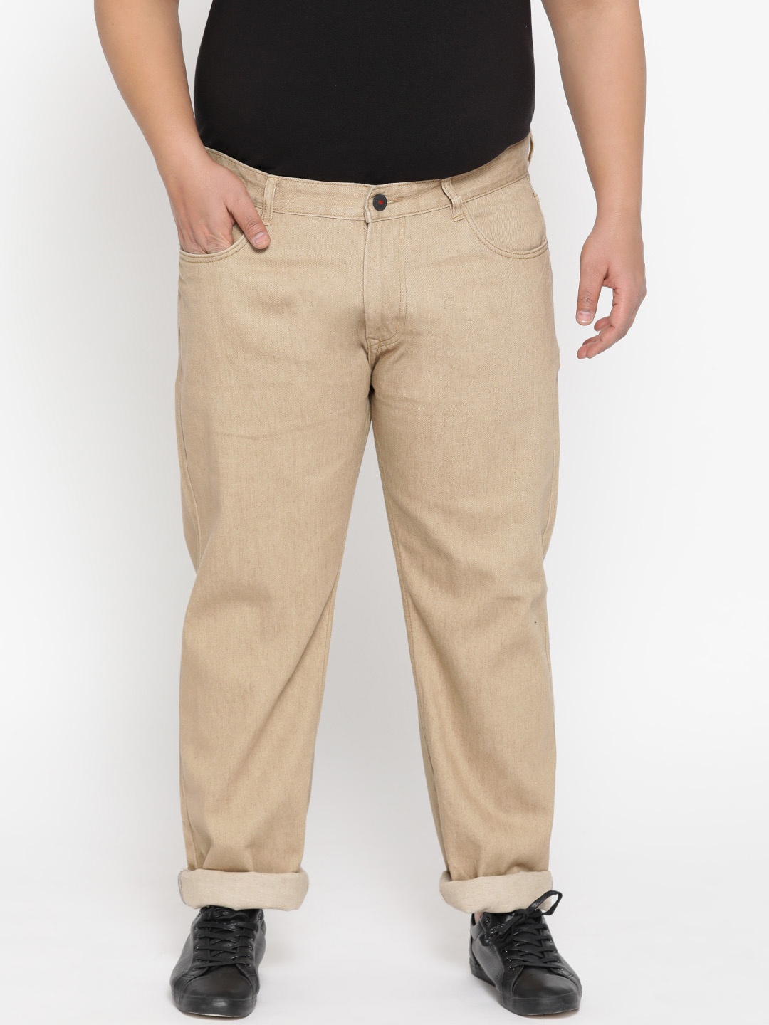 

FEVER Men Beige Straight Fit Mid-Rise Clean Look Jeans