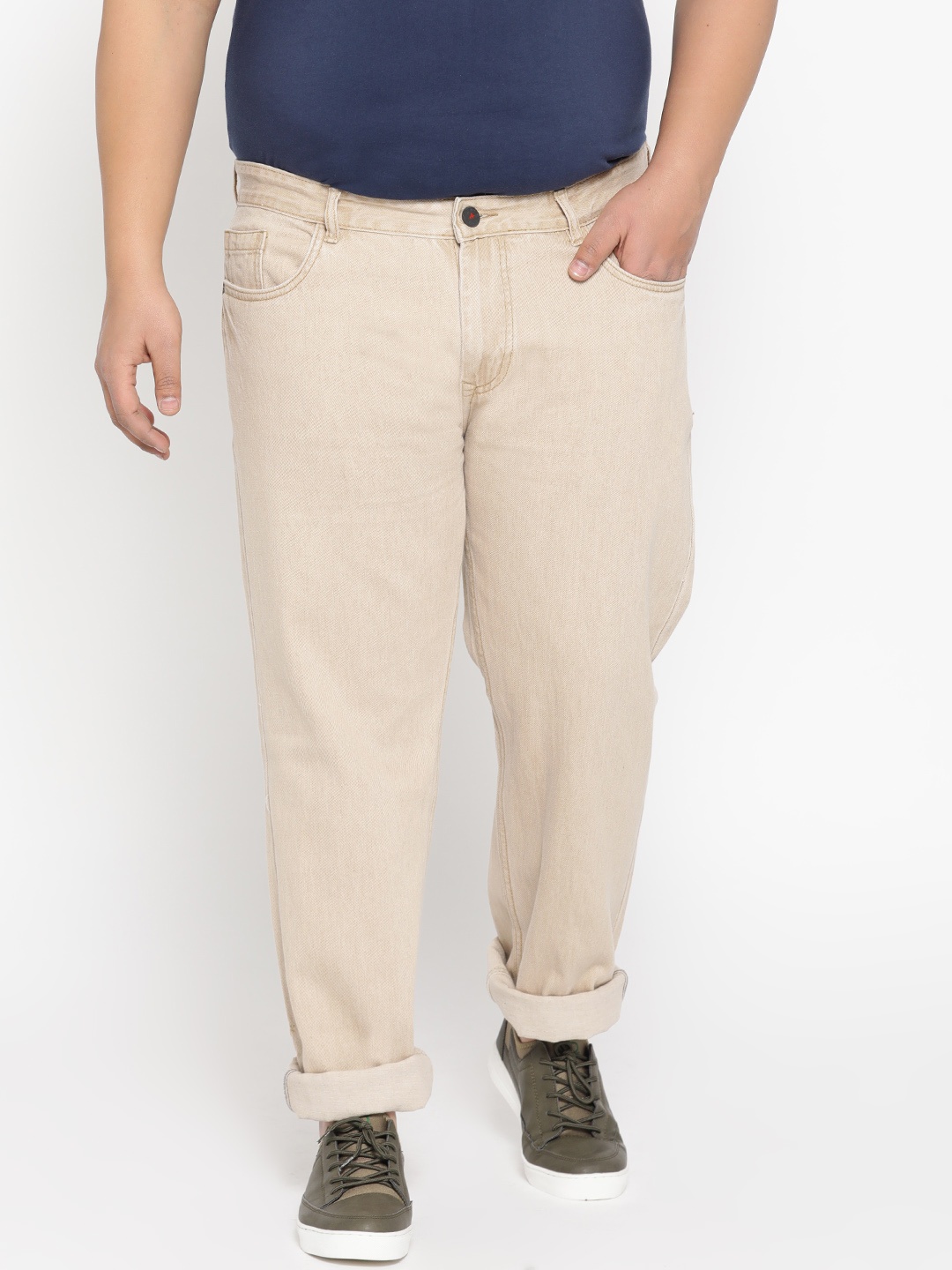 

FEVER Men Beige Straight Fit Mid-Rise Clean Look Jeans