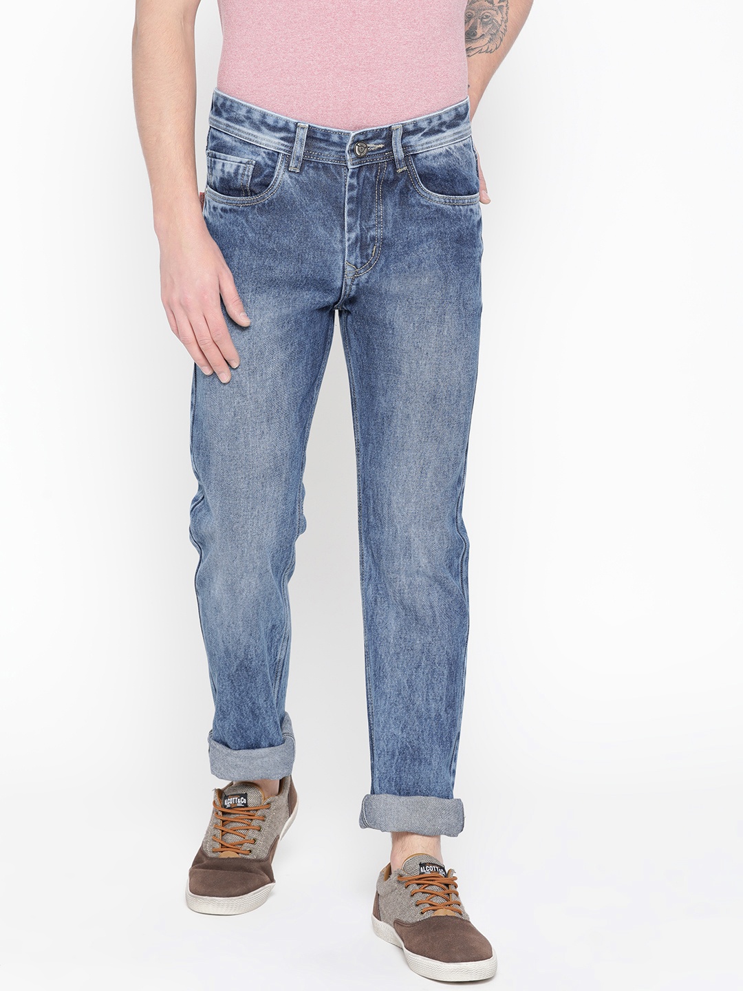 

FEVER Men Blue Straight Fit Mid-Rise Clean Look Jeans