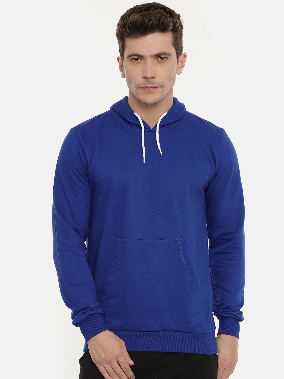 

UNSULLY Men Blue Solid Hooded Sweatshirt