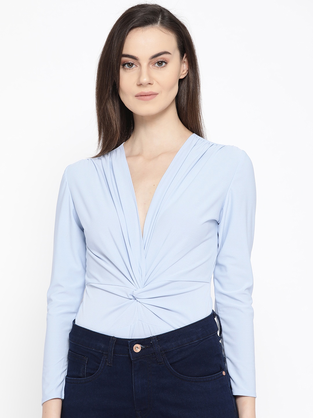 

EROTISSCH Women Blue Twisted Solid Bodysuit