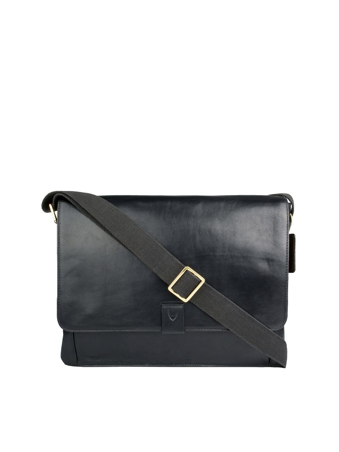 

Hidesign Men Black Solid Leather Messenger Bag