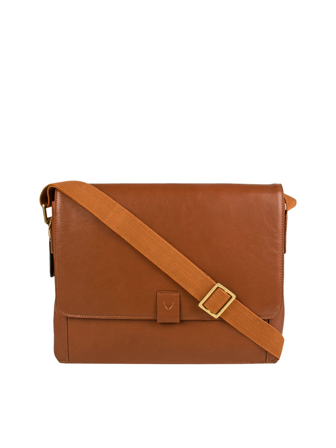 

Hidesign Men Tan Solid Leather Messenger Bag