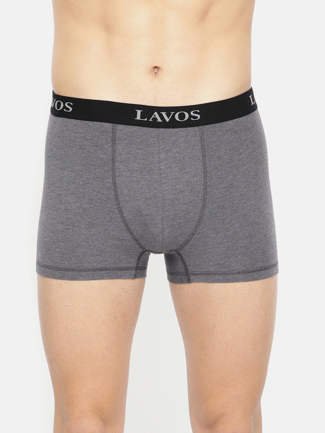 

LAVOS Men Charcoal Grey Melange Solid Organic Bamboo Stretchable Brief Trunks LM2005