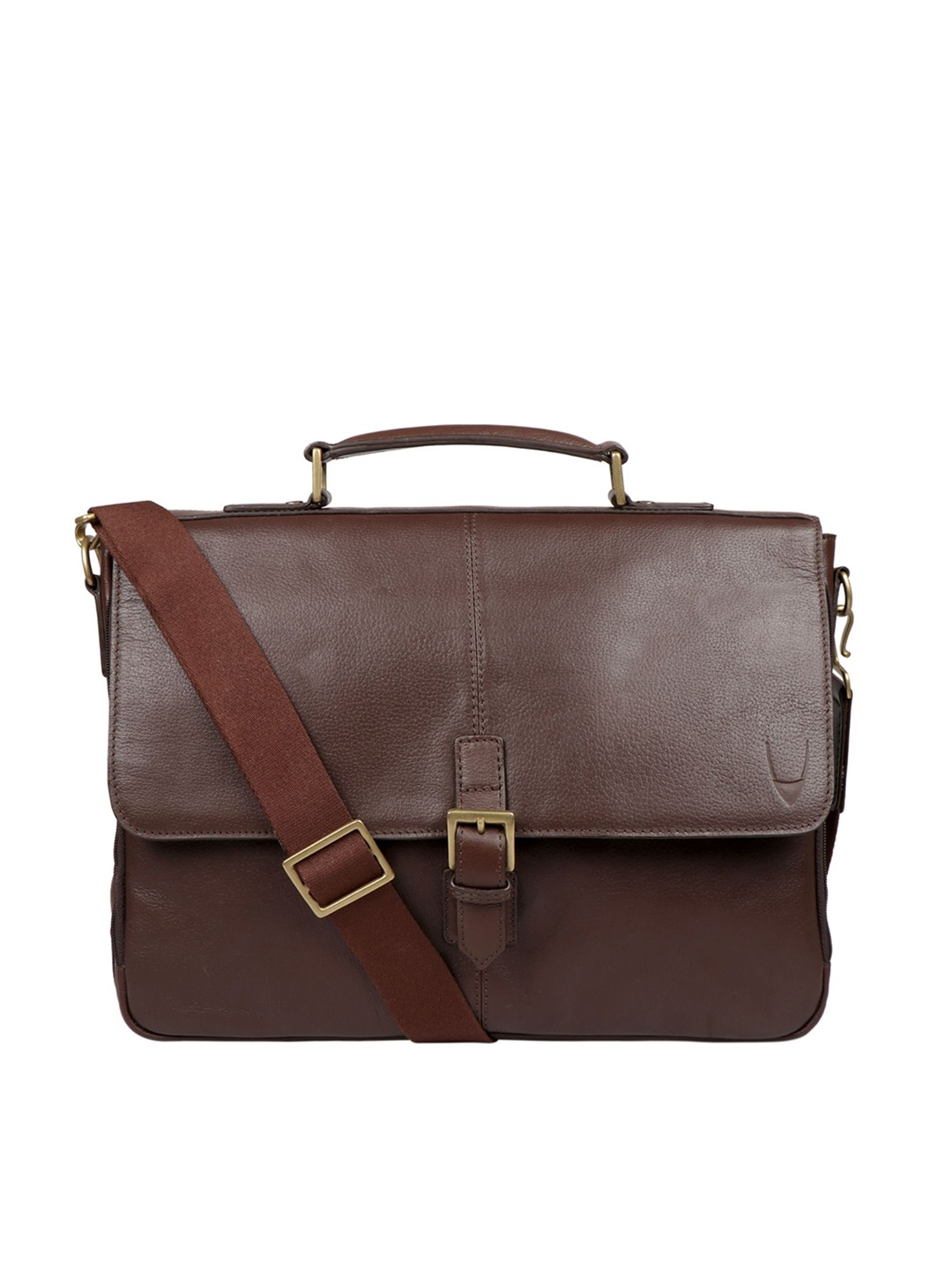 

Hidesign Men Brown Solid Leather Laptop Bag